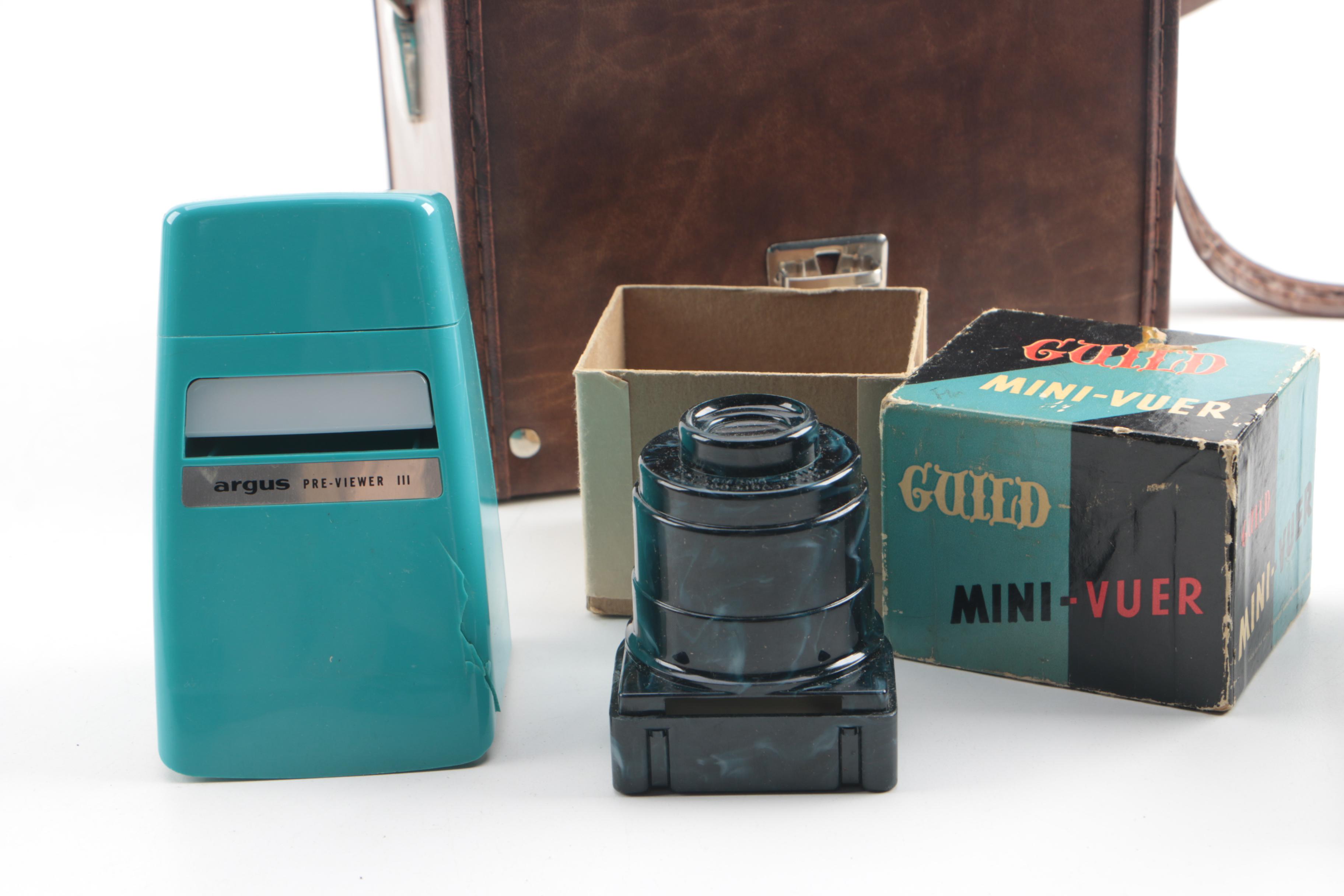 Kodak Brownie, Argus Cameras and Accessories with Camera Cases