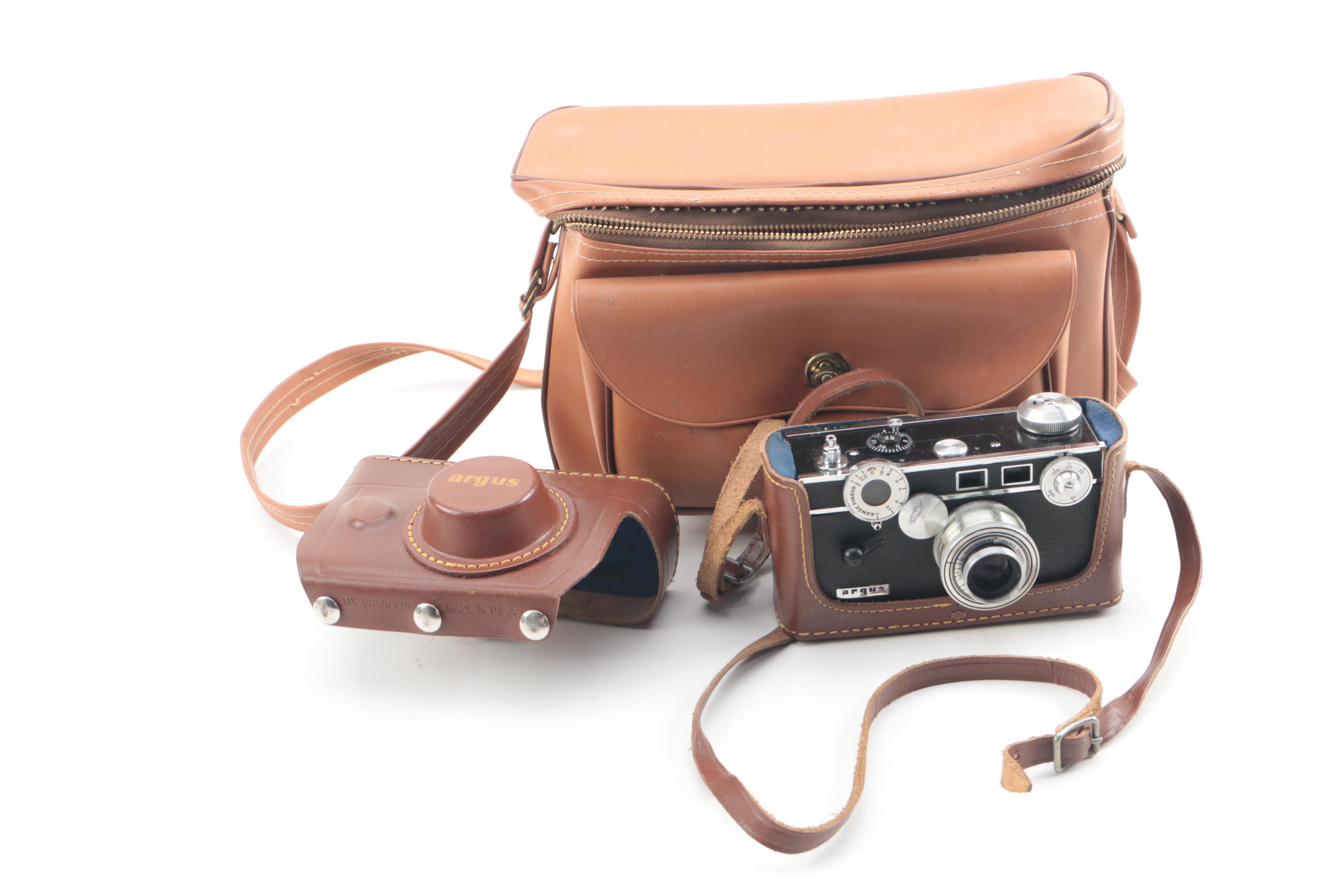 Kodak Brownie, Argus Cameras and Accessories with Camera Cases