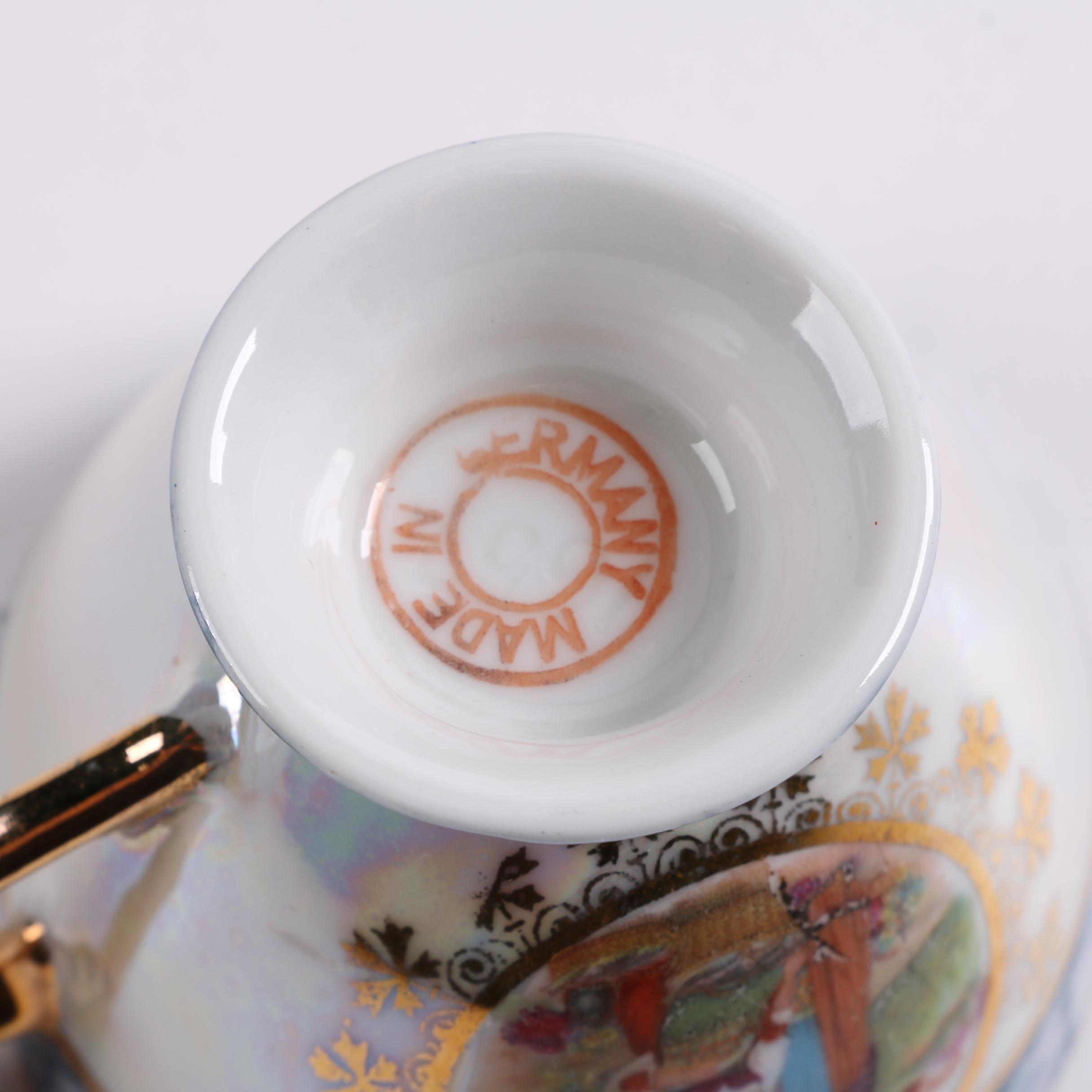 Vintage German Lusterware Porcelain Demitasse Set