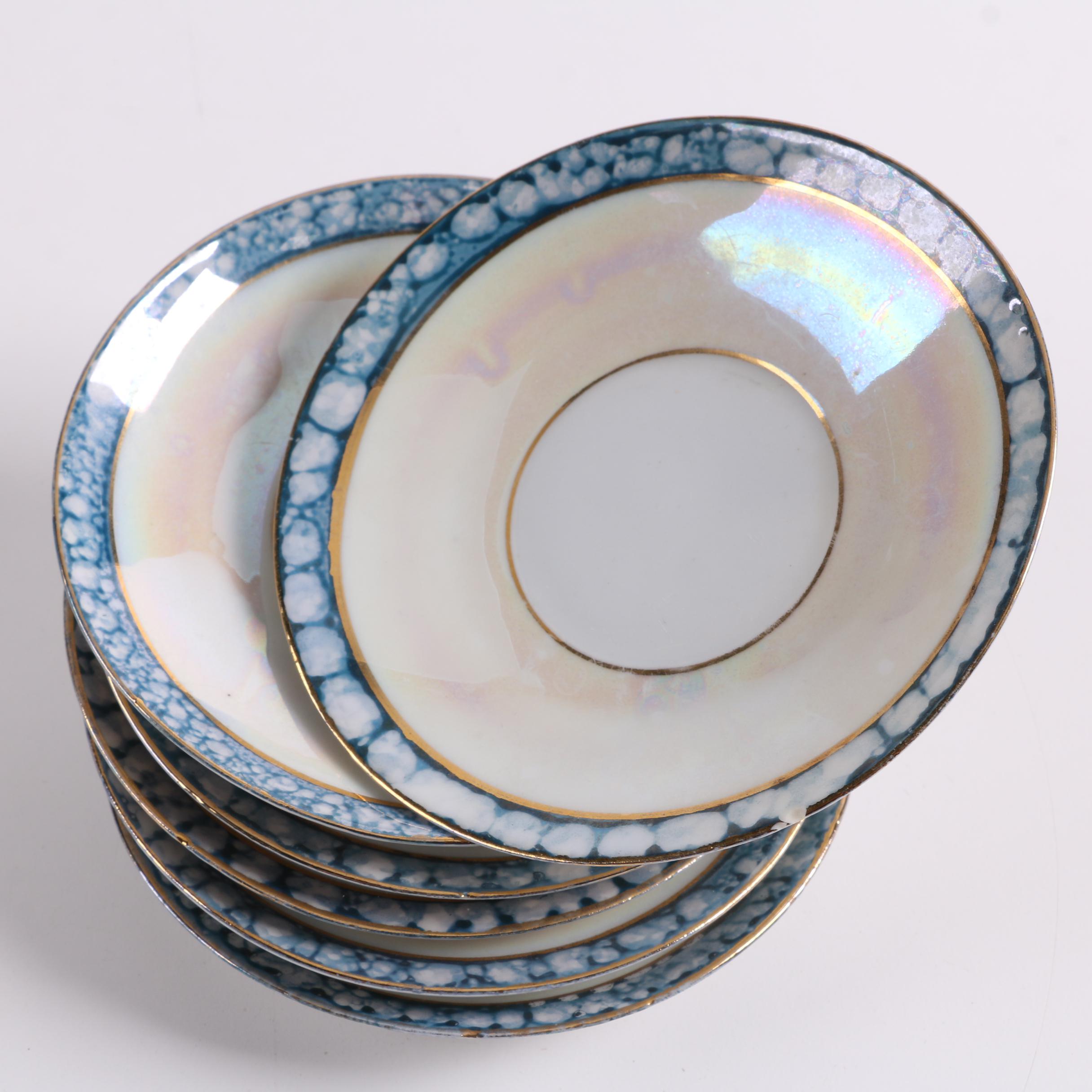 Vintage German Lusterware Porcelain Demitasse Set