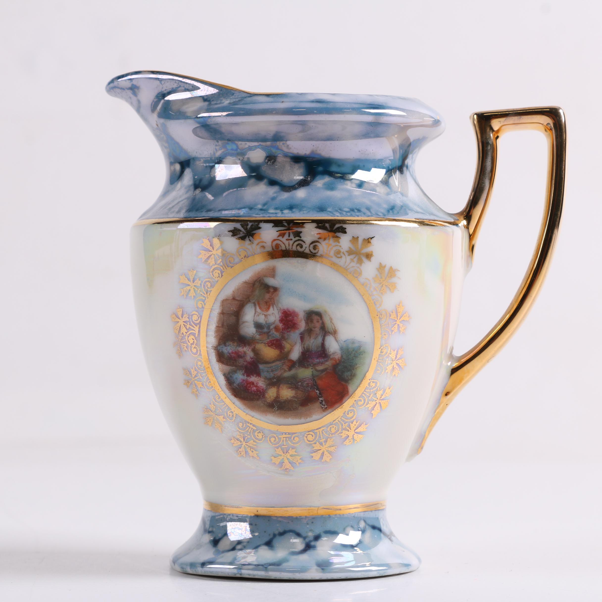 Vintage German Lusterware Porcelain Demitasse Set