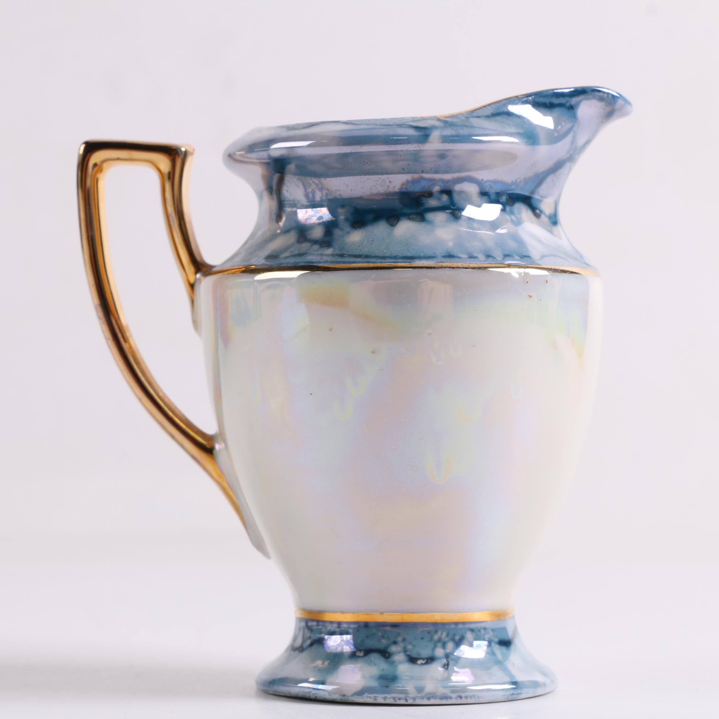 Vintage German Lusterware Porcelain Demitasse Set