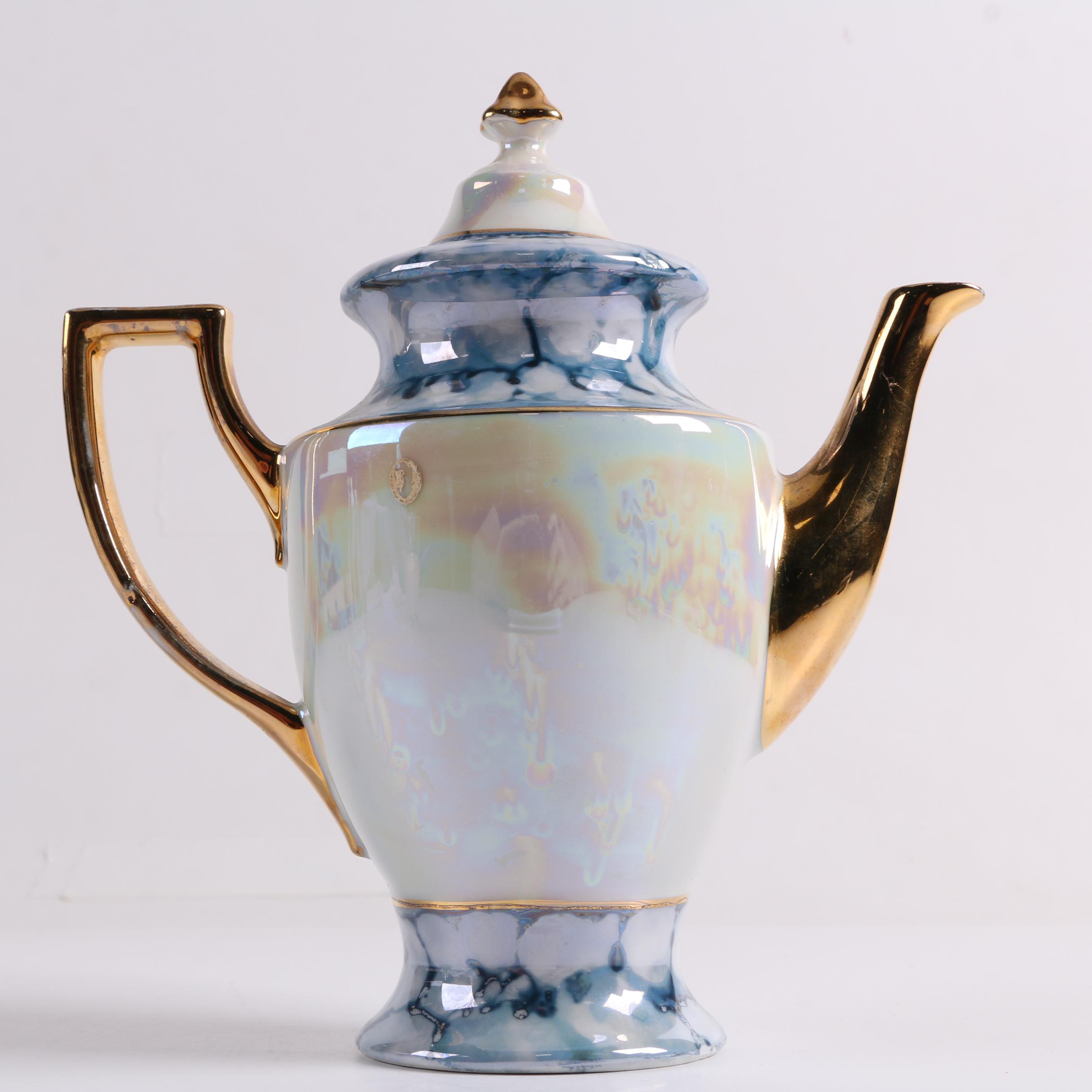 Vintage German Lusterware Porcelain Demitasse Set