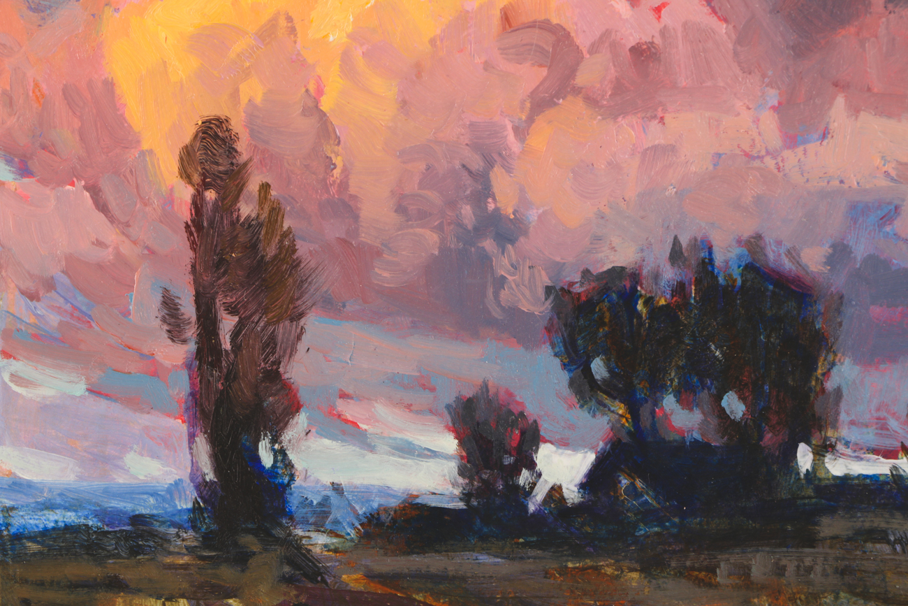 Taylor J. Lynde Original 2018 Oil Painting on Board "When Work is Done"