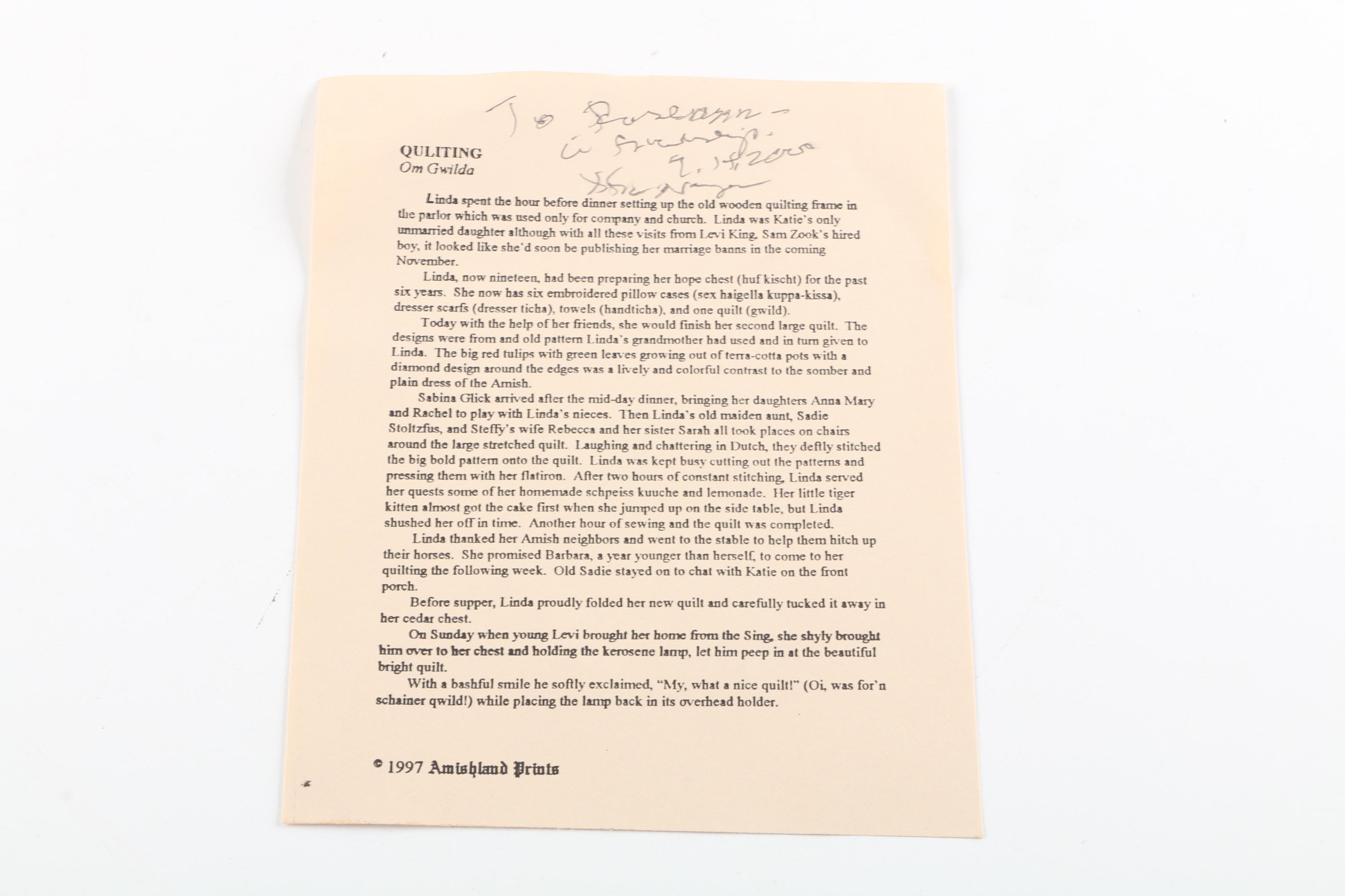 Offset Lithograph After Xhiam Newswanger