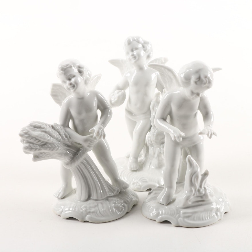 Sandizell Partial Set of Four Seasons Porcelain Cherub Figurines