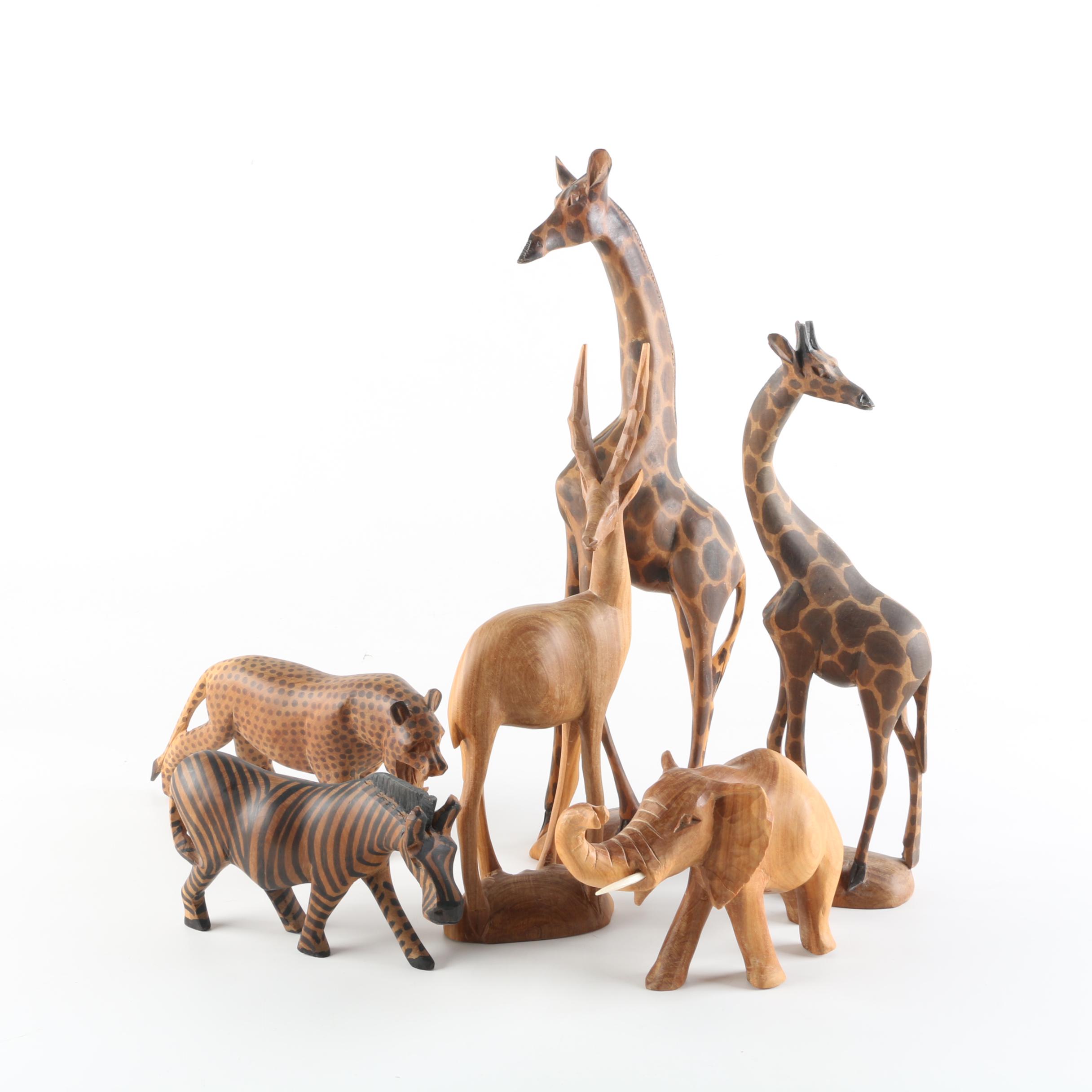 Kenyan Carved Wood Animal Figures