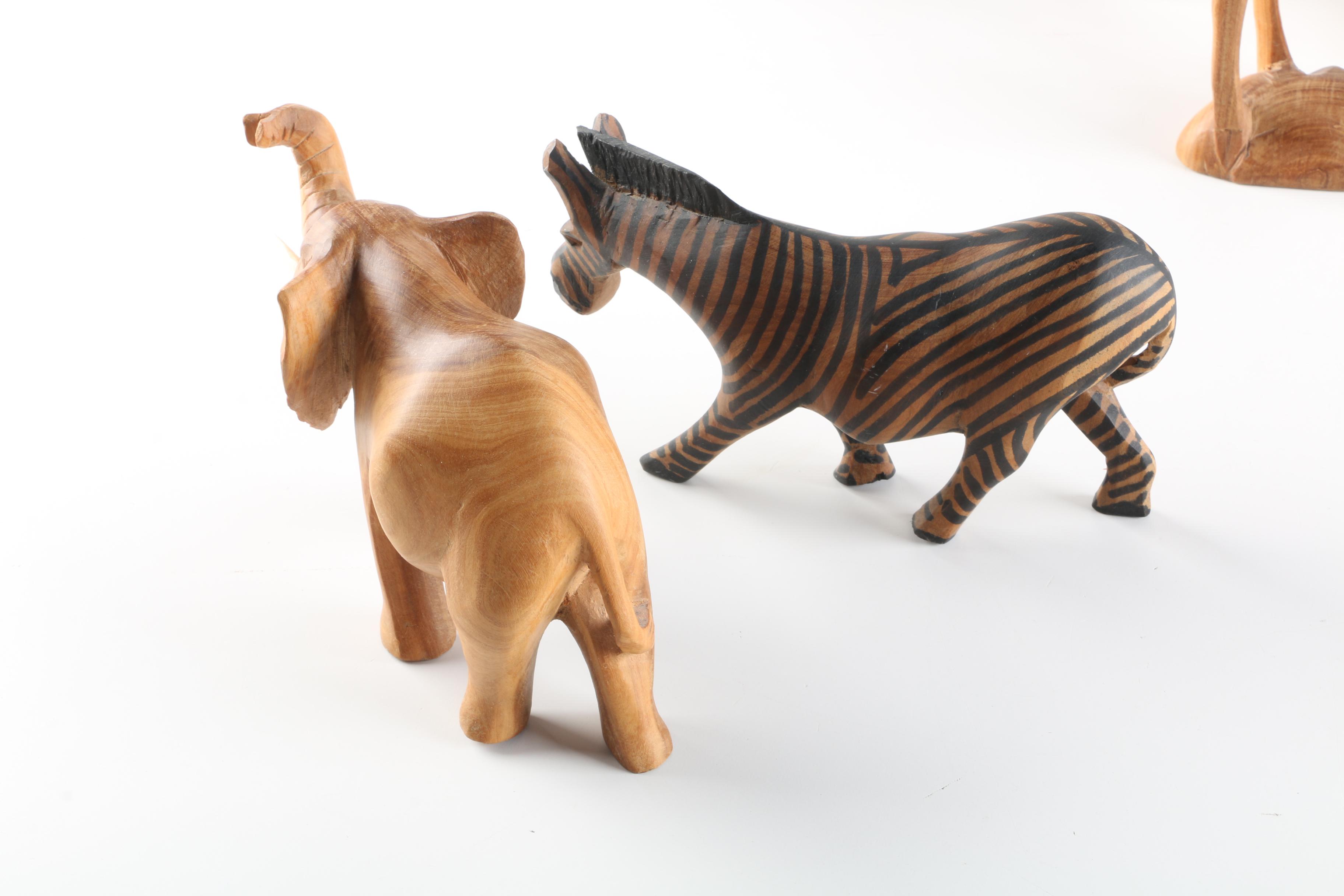 Kenyan Carved Wood Animal Figures
