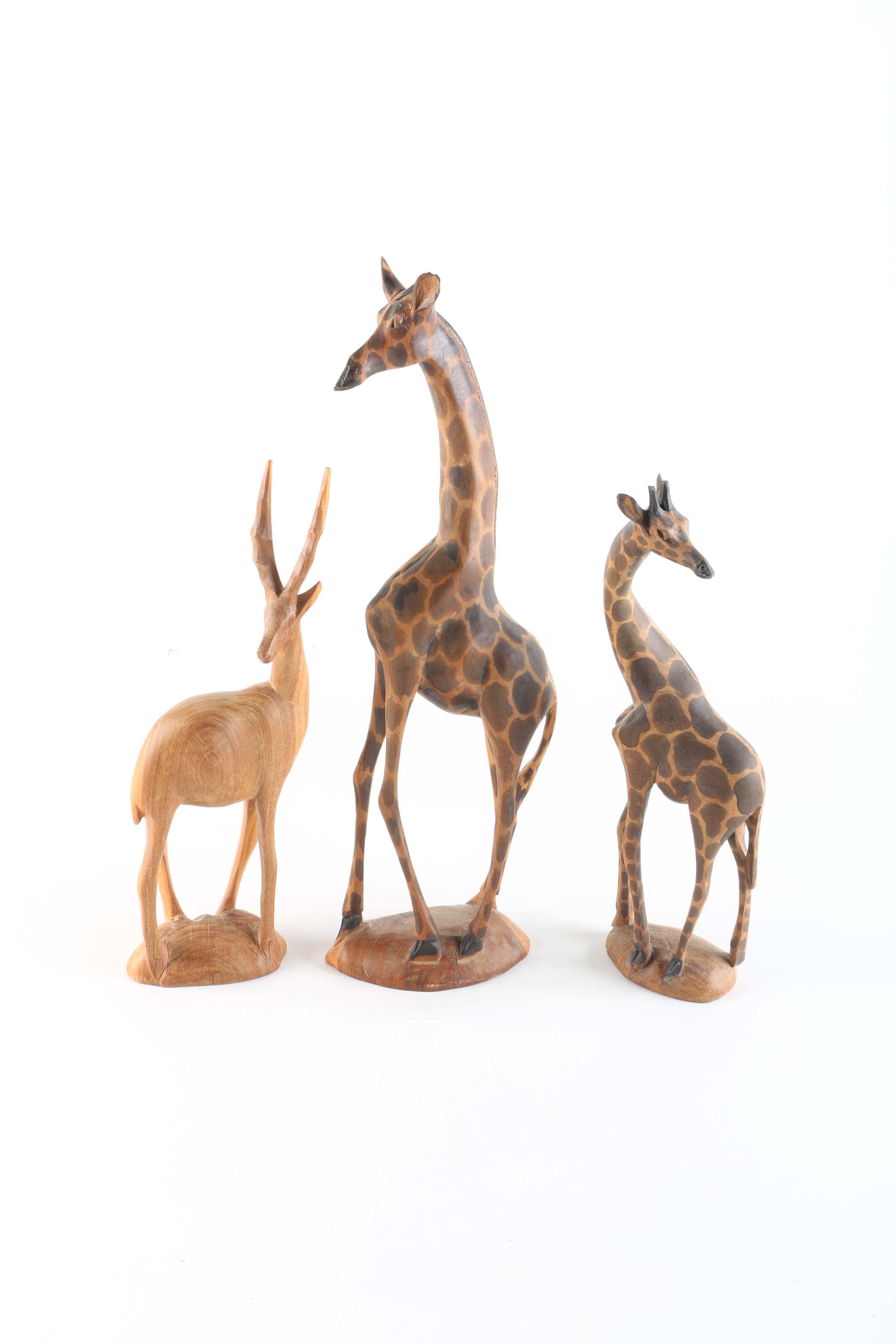 Kenyan Carved Wood Animal Figures