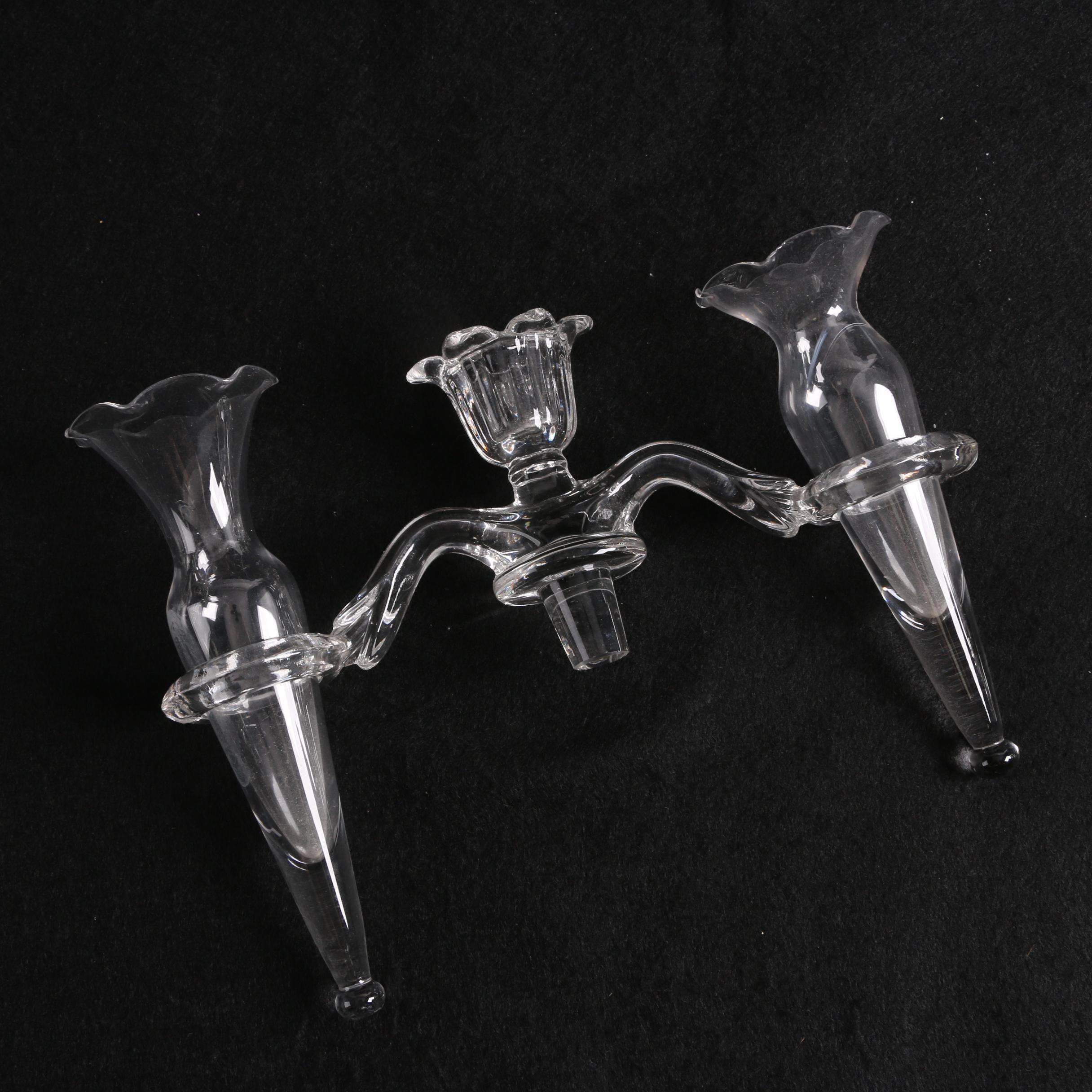 Depression Glass Candle-Vase Epergne Style Centerpiece