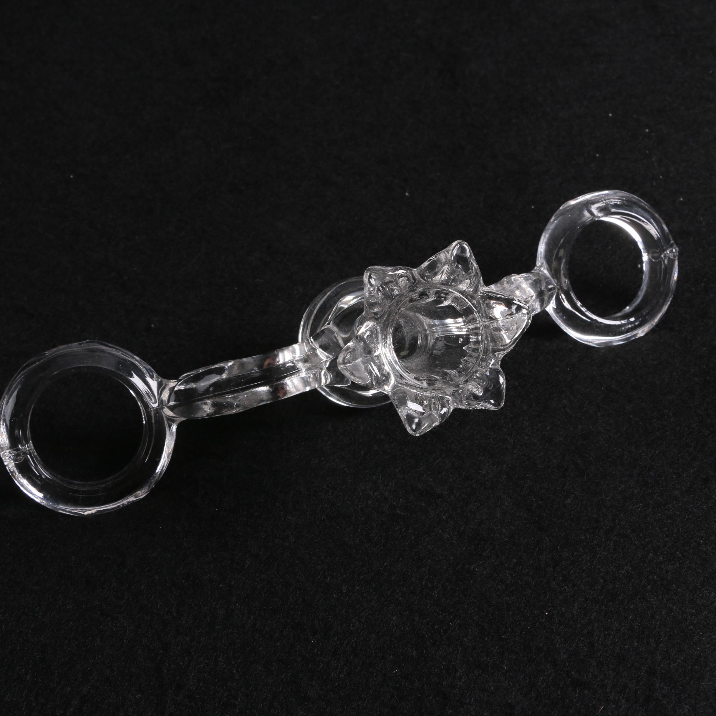 Depression Glass Candle-Vase Epergne Style Centerpiece