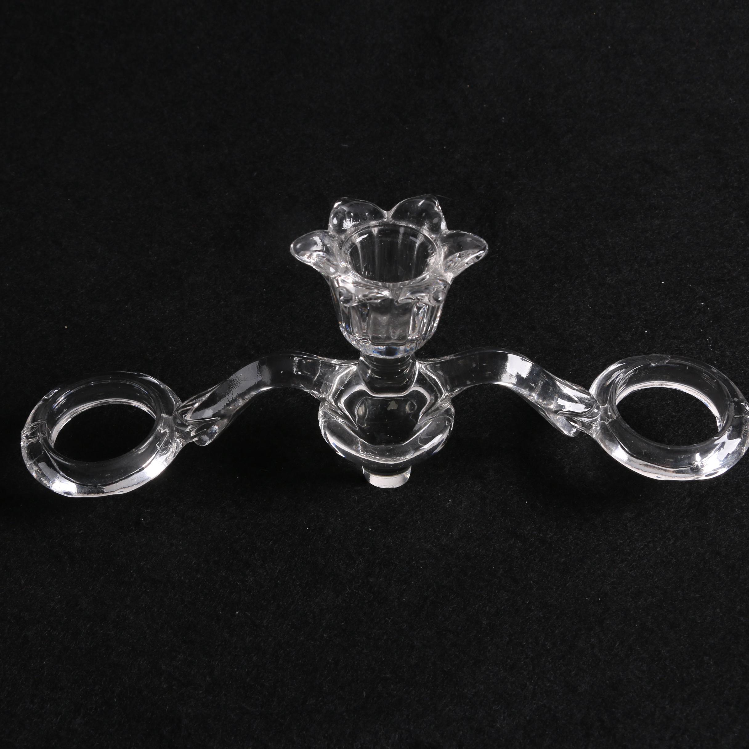 Depression Glass Candle-Vase Epergne Style Centerpiece