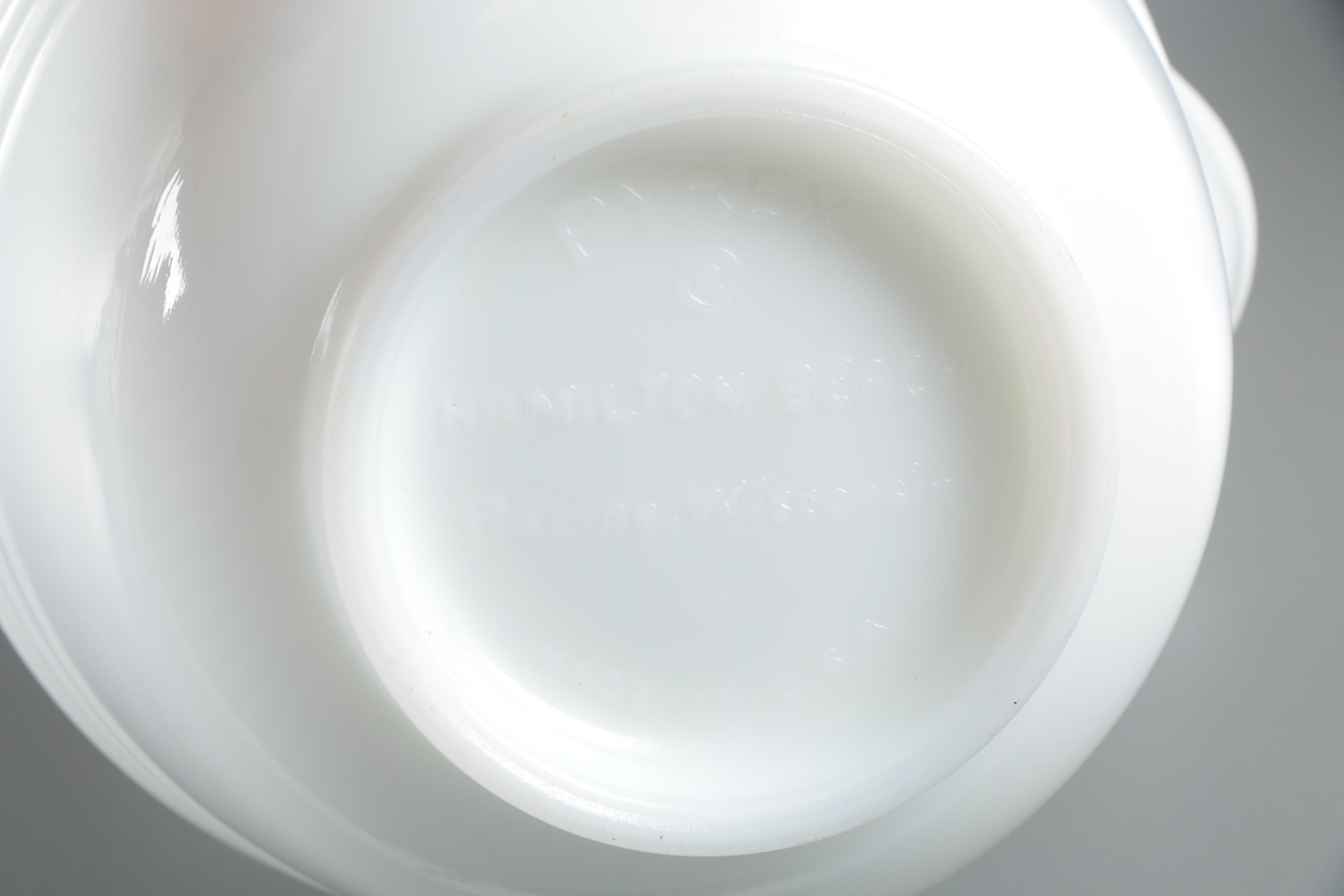 Milk Glass Tableware and Decor including a Pyrex Mixing Bowl