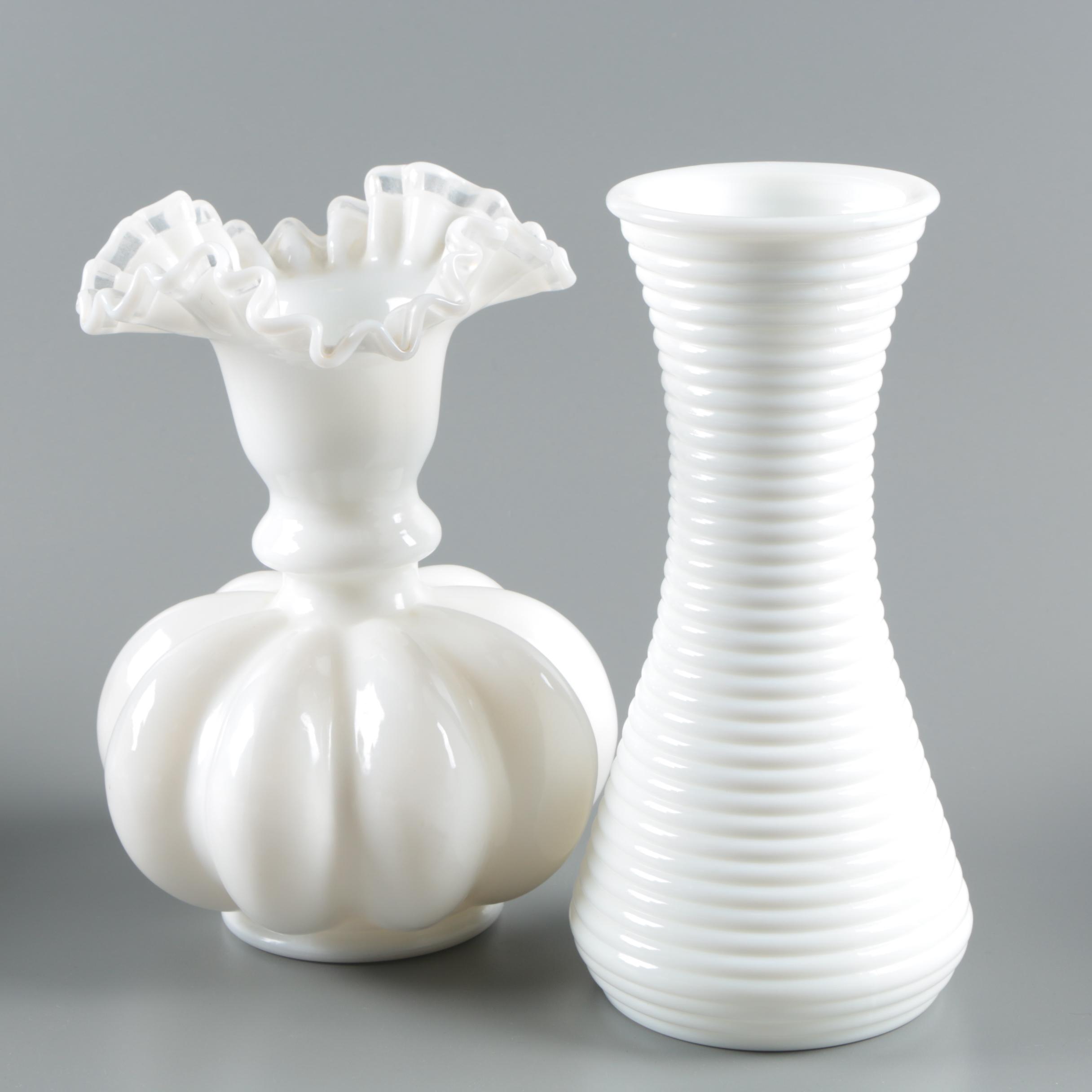 Milk Glass Tableware and Decor including a Pyrex Mixing Bowl