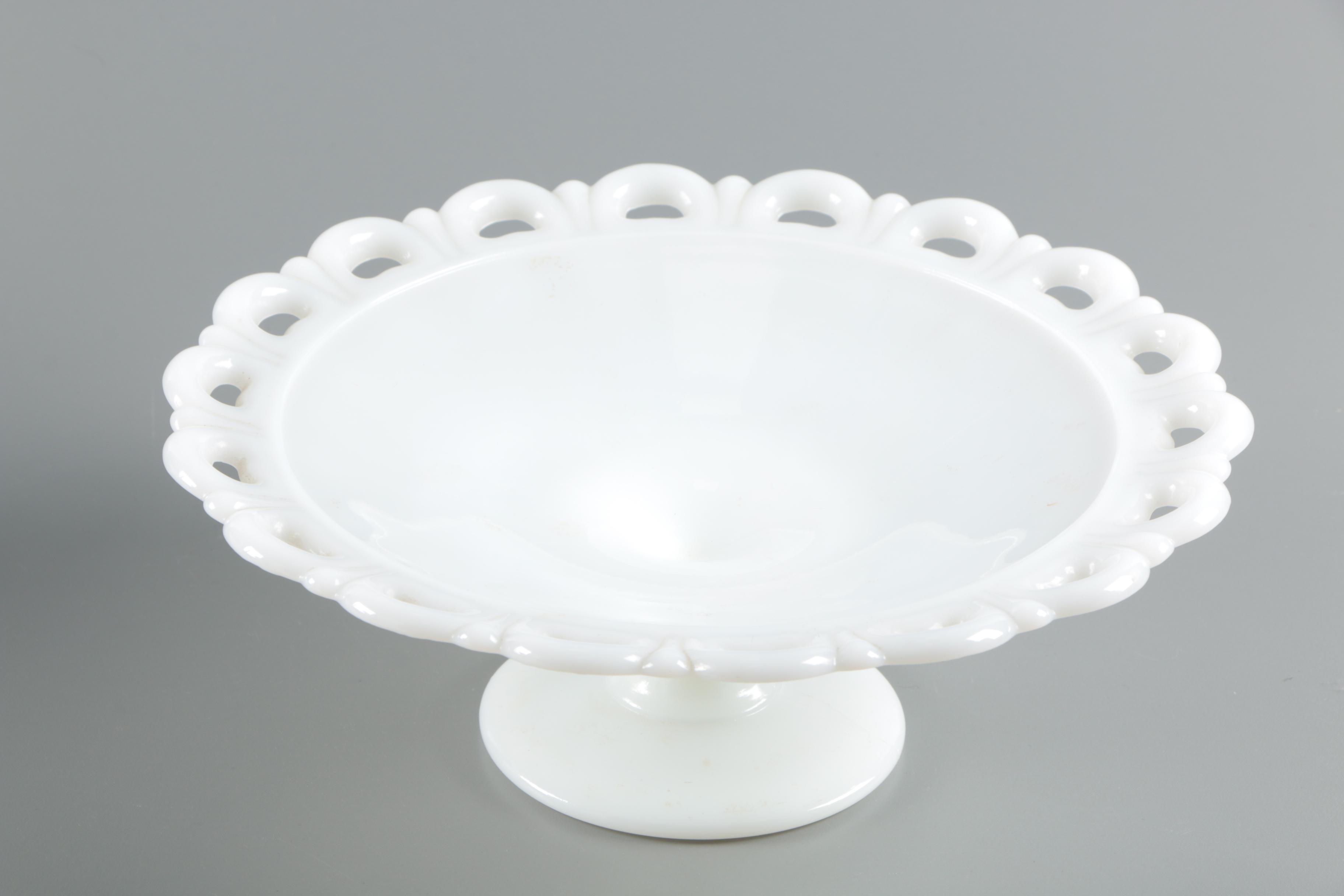 Milk Glass Tableware and Decor including a Pyrex Mixing Bowl