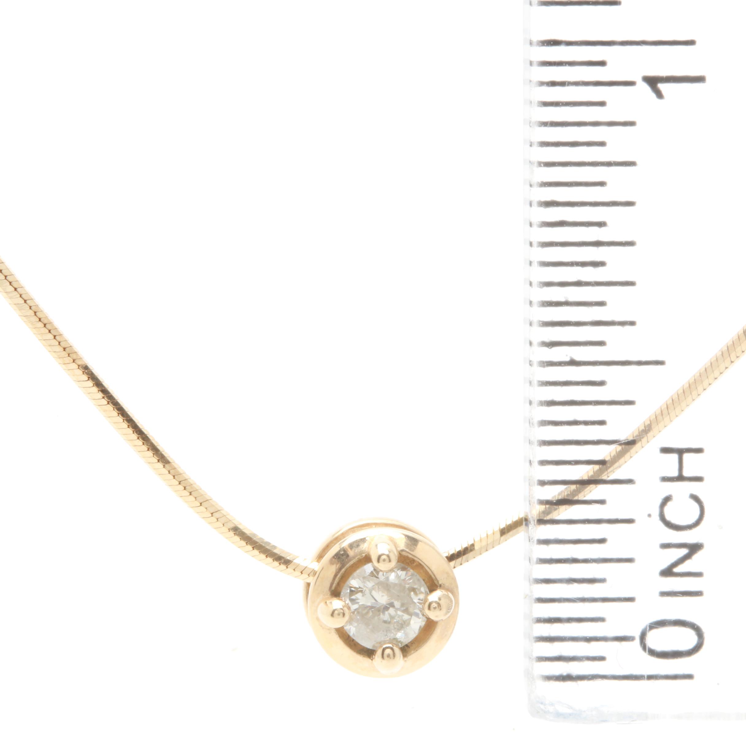 14K Yellow Gold Diamond Necklace