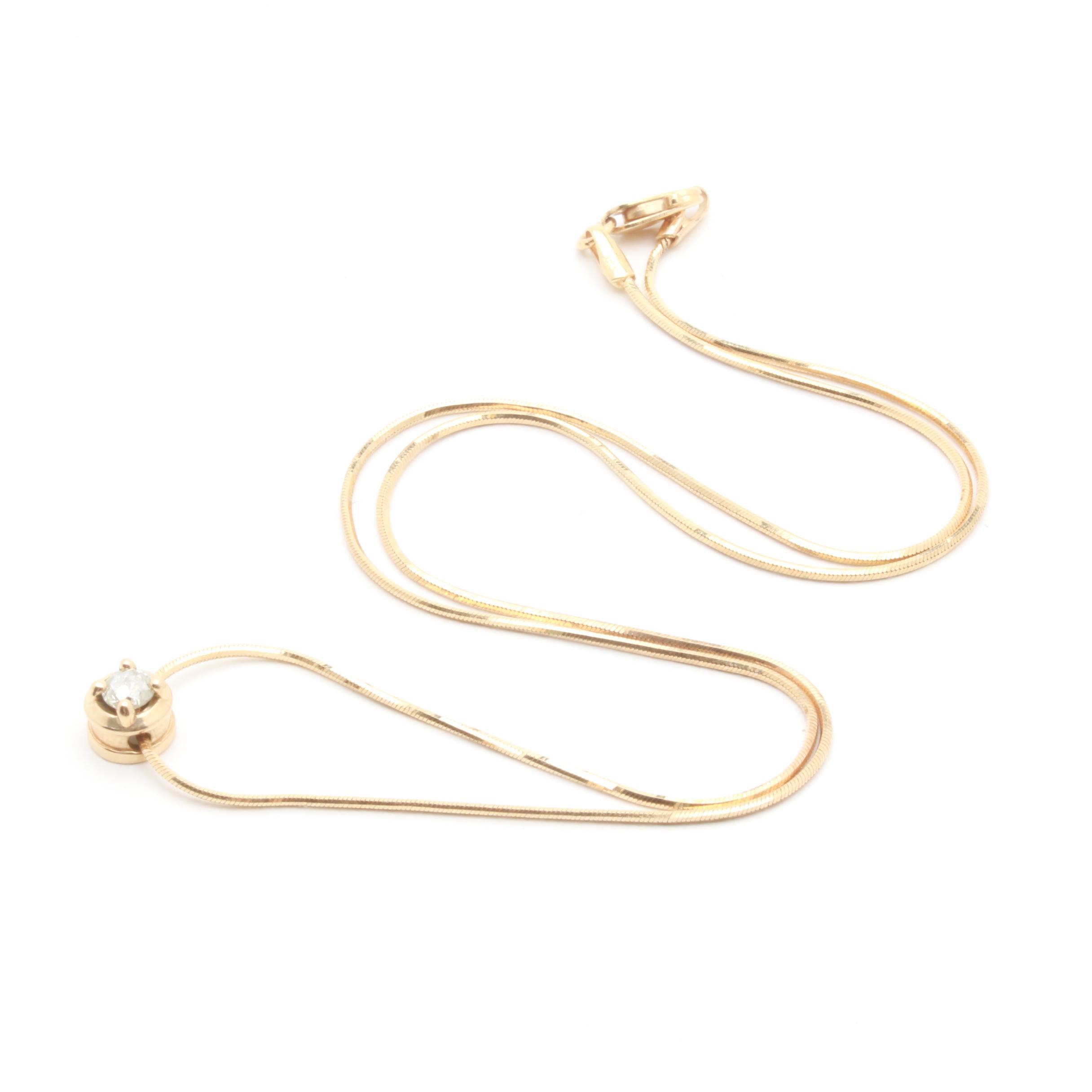 14K Yellow Gold Diamond Necklace