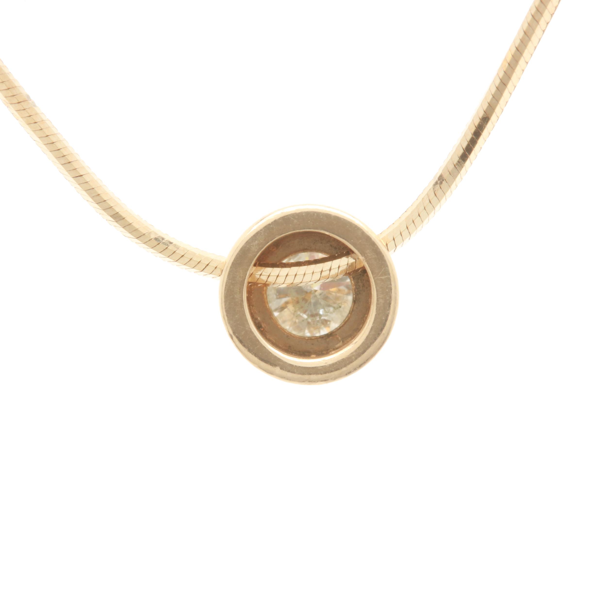 14K Yellow Gold Diamond Necklace