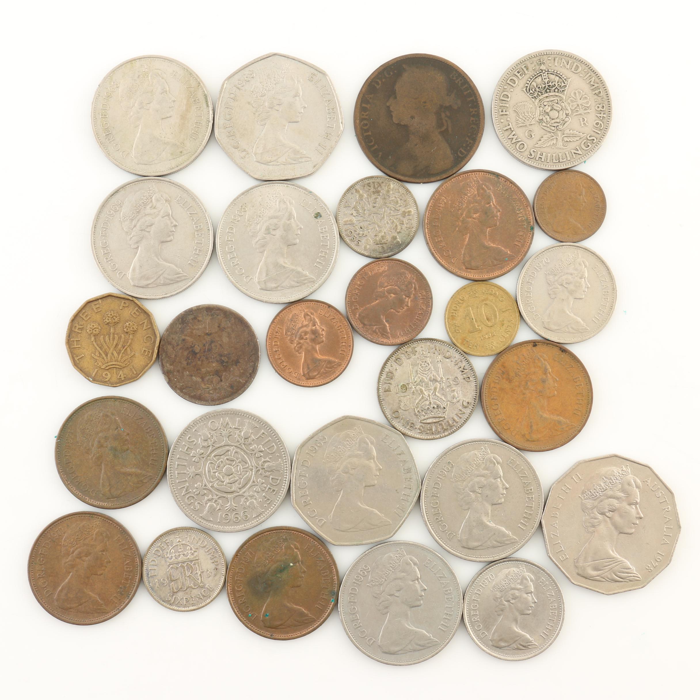 Group of Twenty-Six Antique to Vintage British Coins