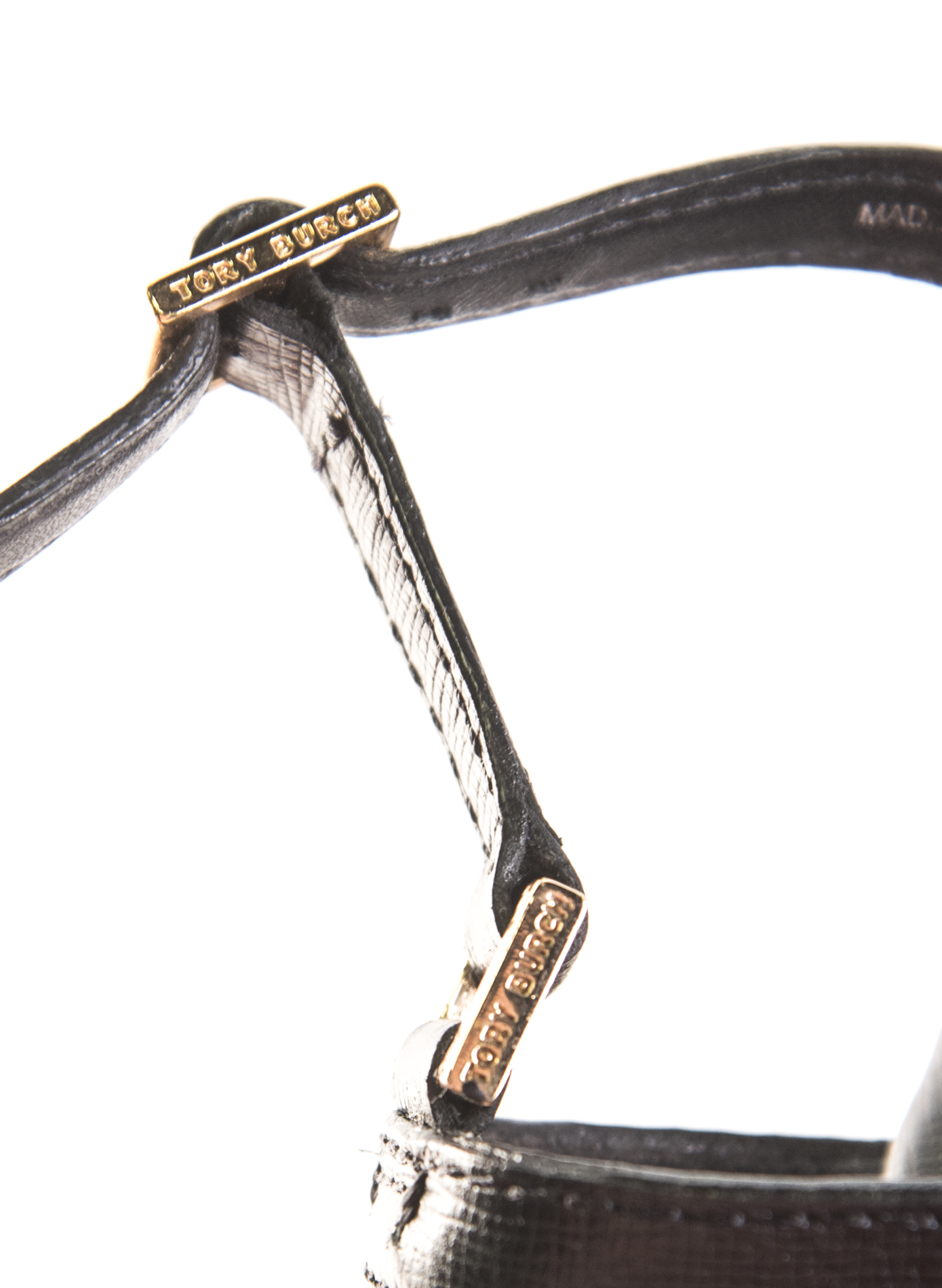 Tory Burch Black Leather Thong Sandals