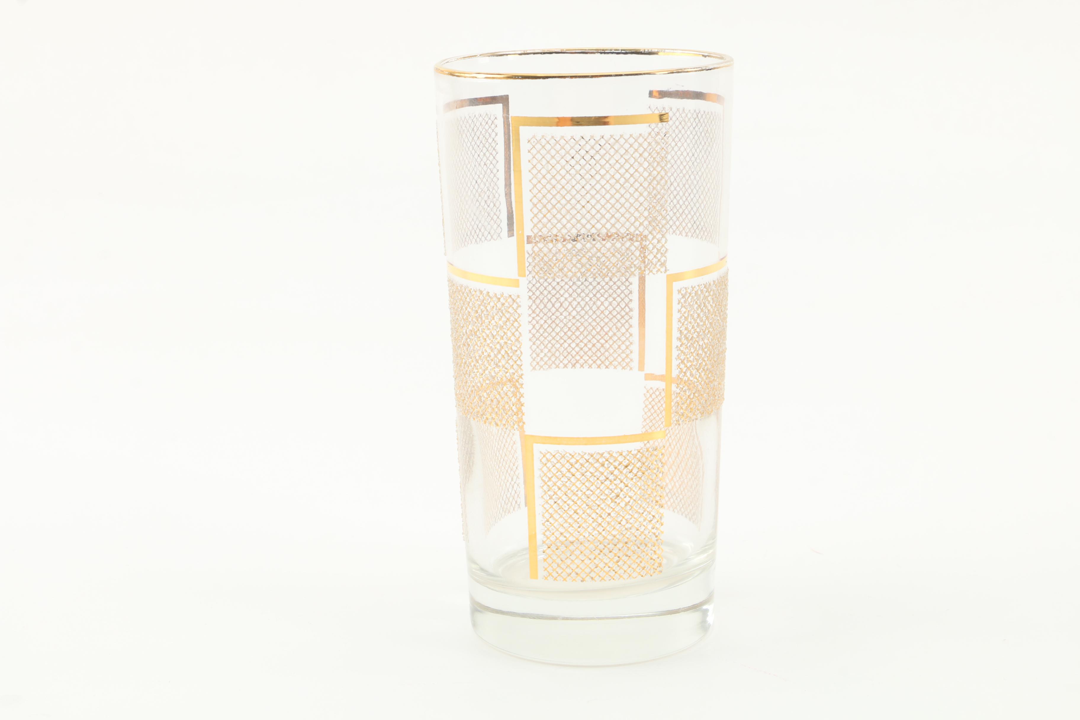 Mid-Century Gilded Glass Tumblers