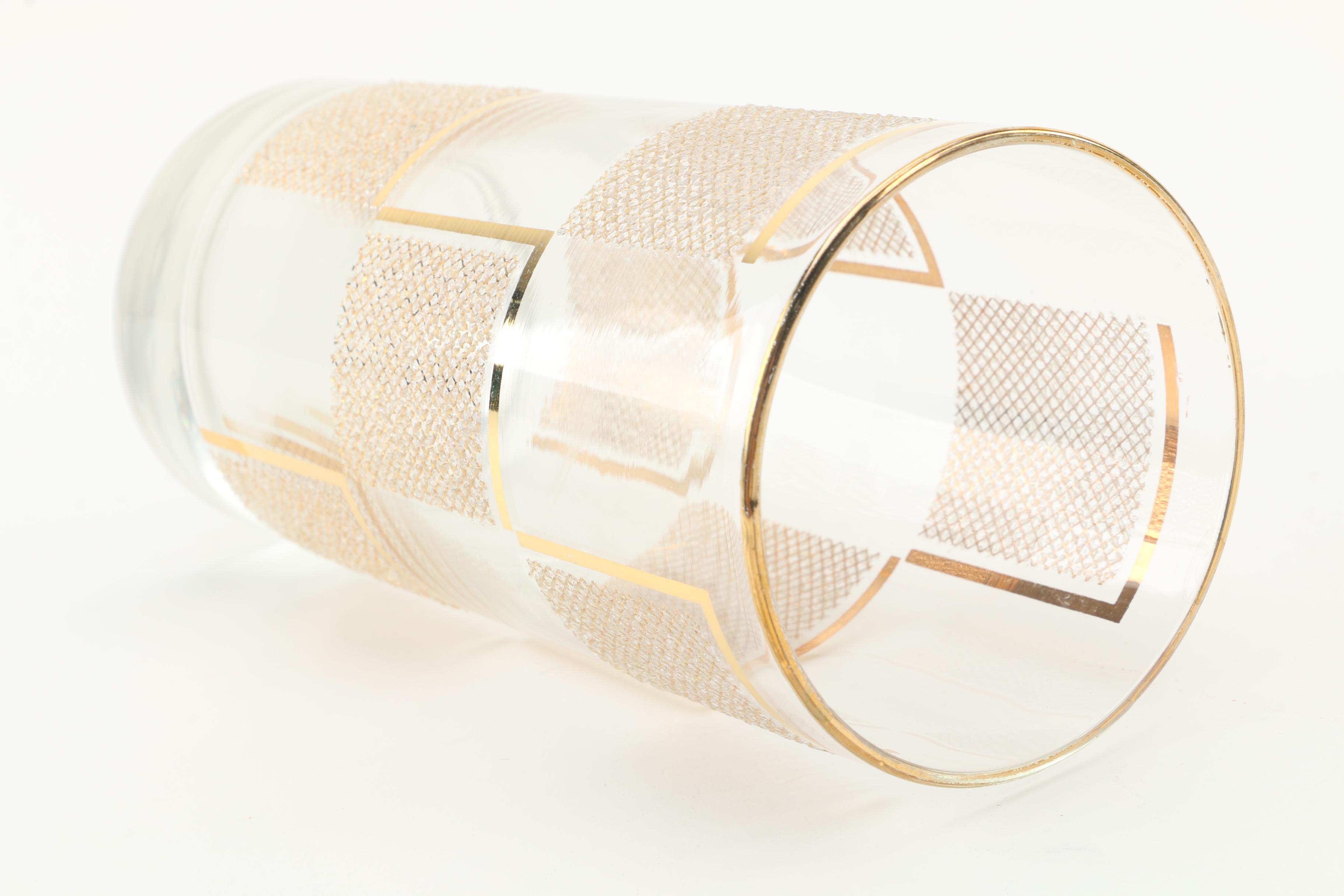 Mid-Century Gilded Glass Tumblers