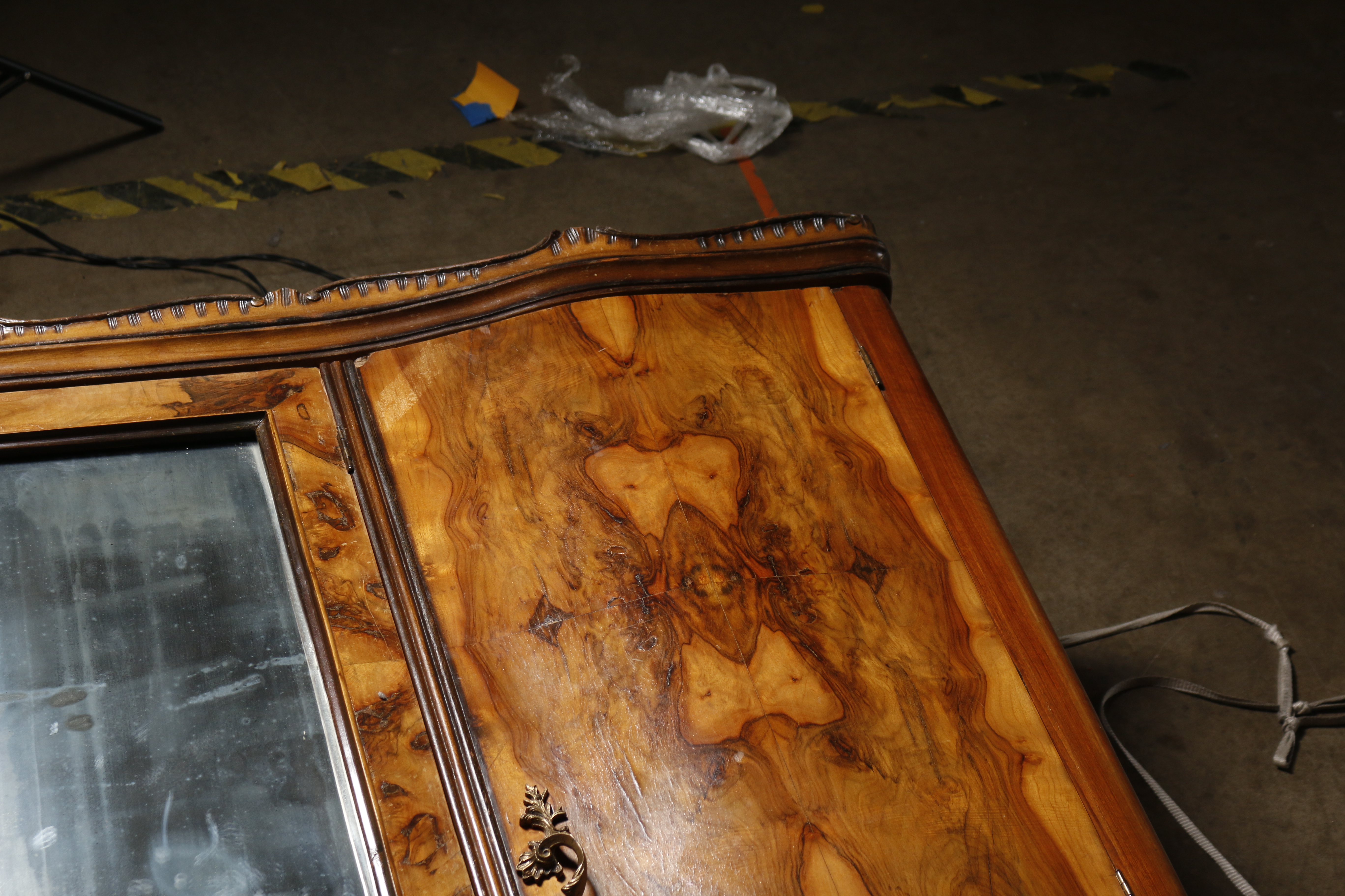 Vintage French Provincial Style Burled Walnut Wardrobe