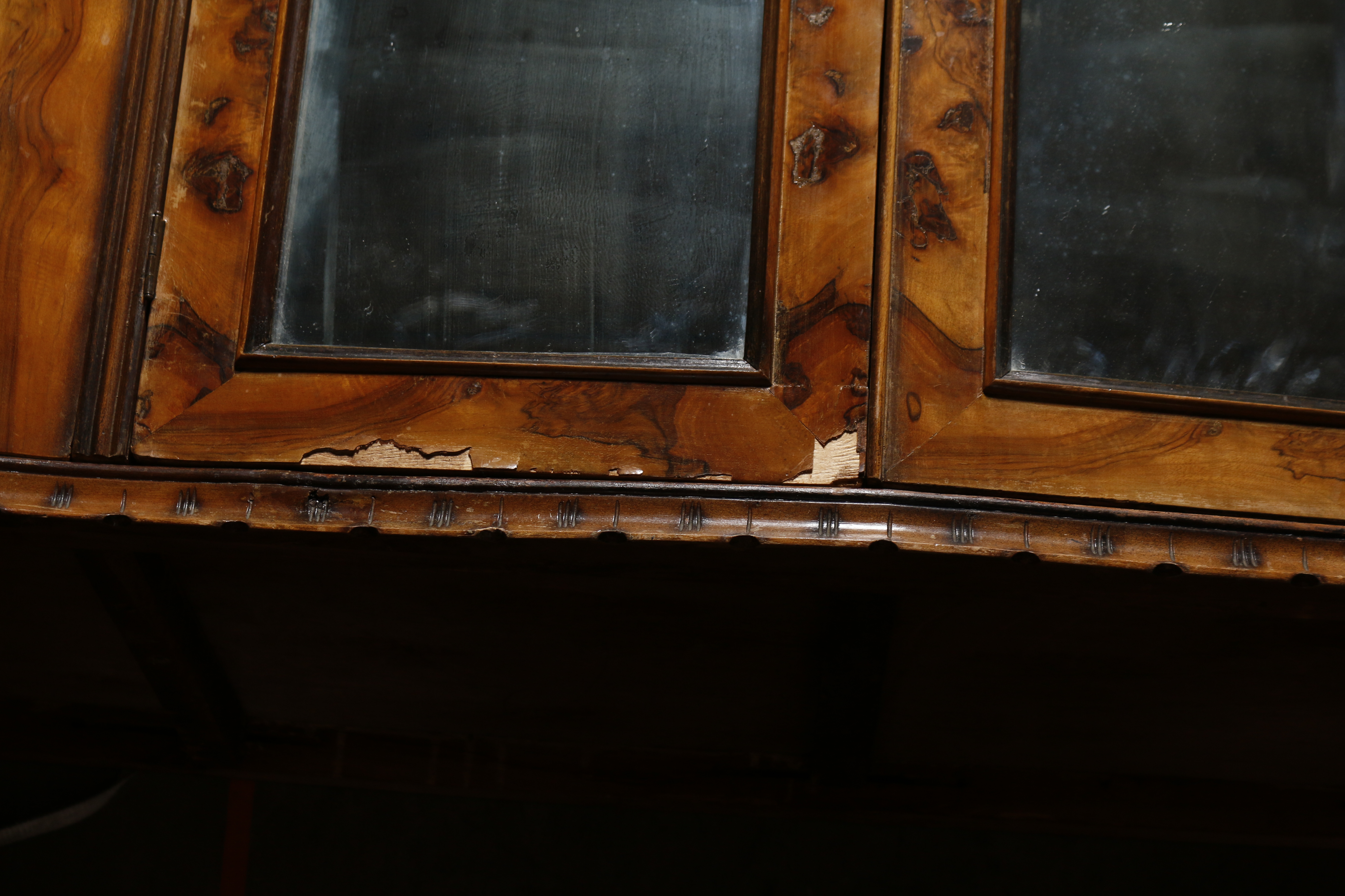 Vintage French Provincial Style Burled Walnut Wardrobe