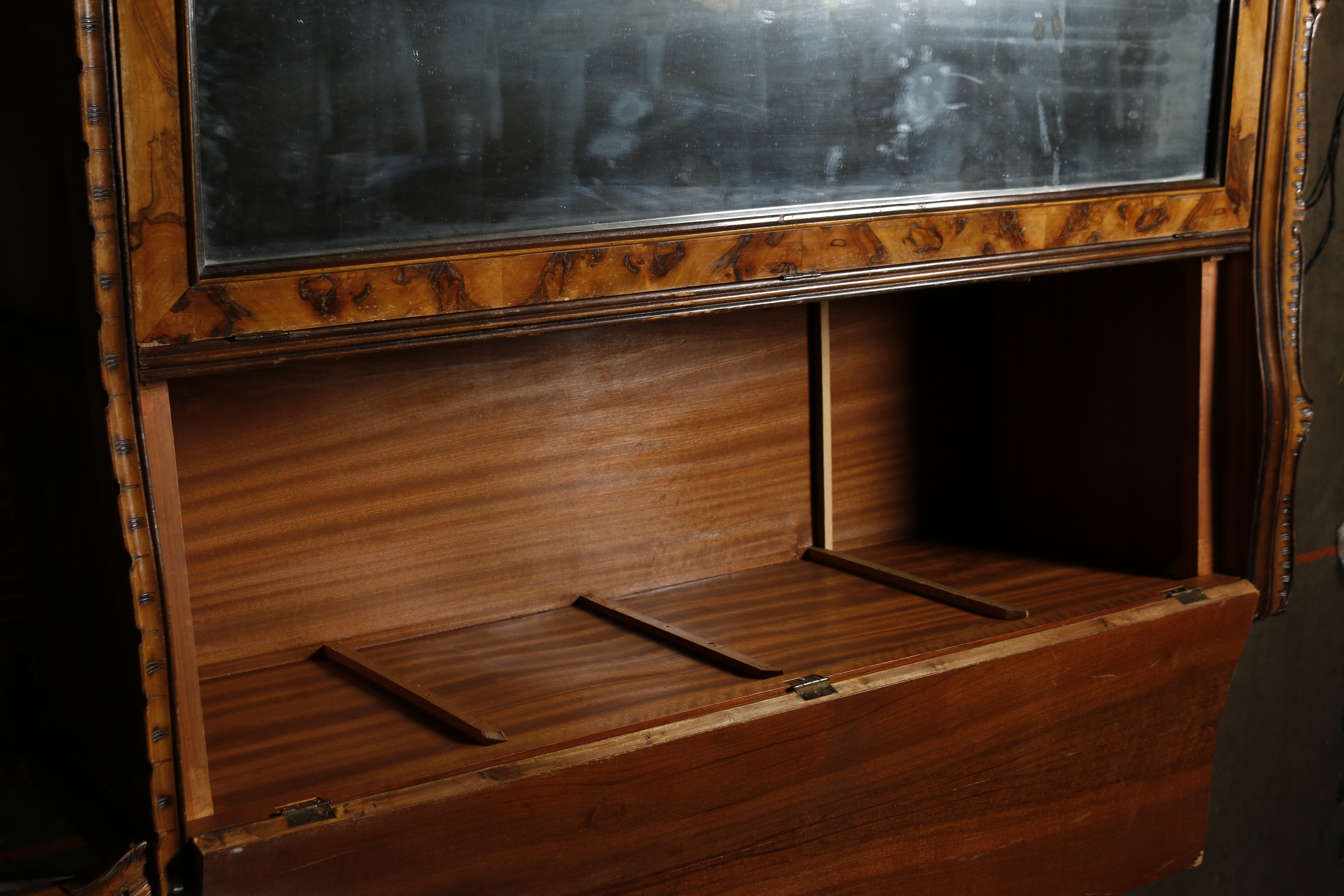 Vintage French Provincial Style Burled Walnut Wardrobe