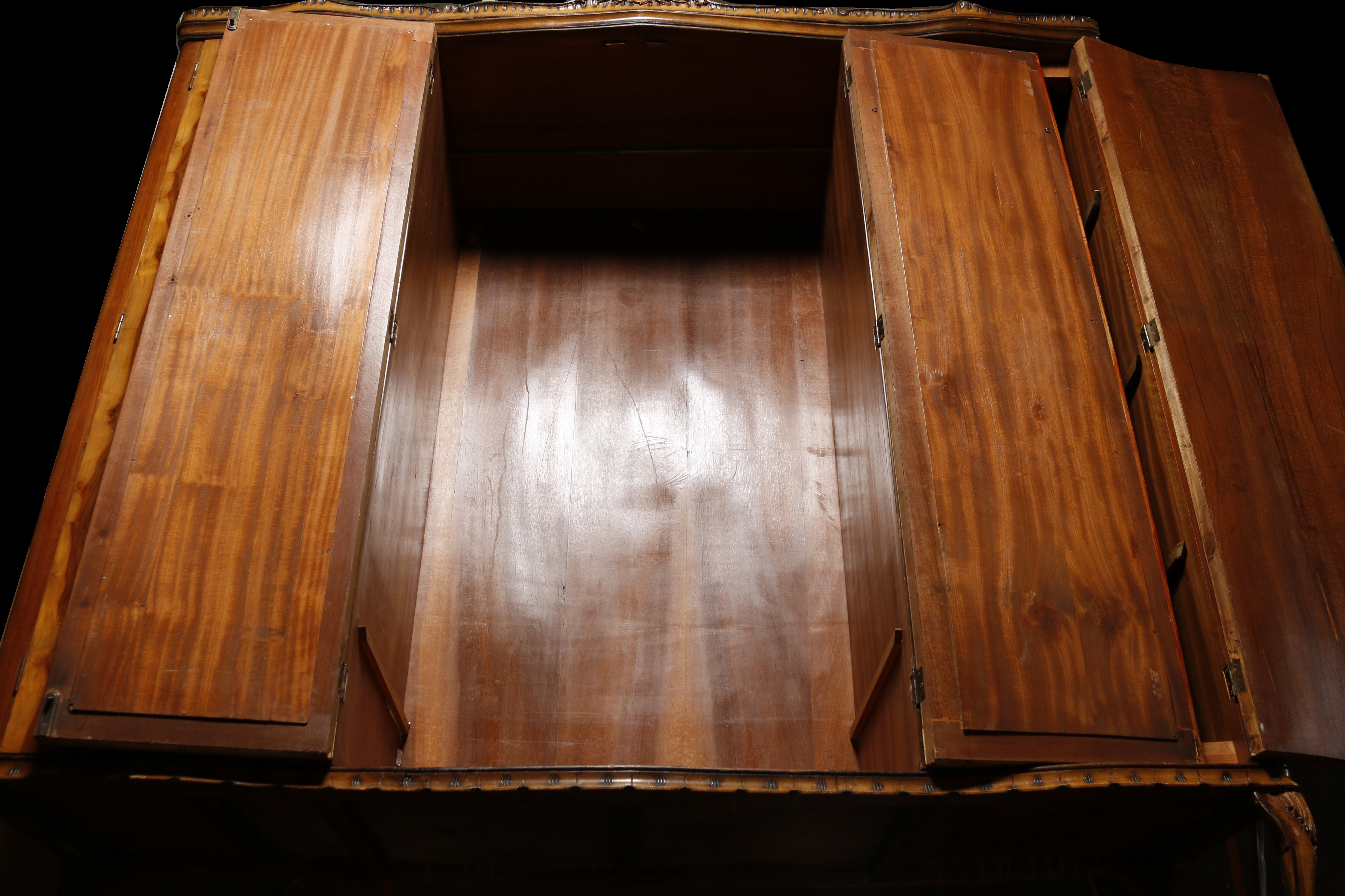 Vintage French Provincial Style Burled Walnut Wardrobe