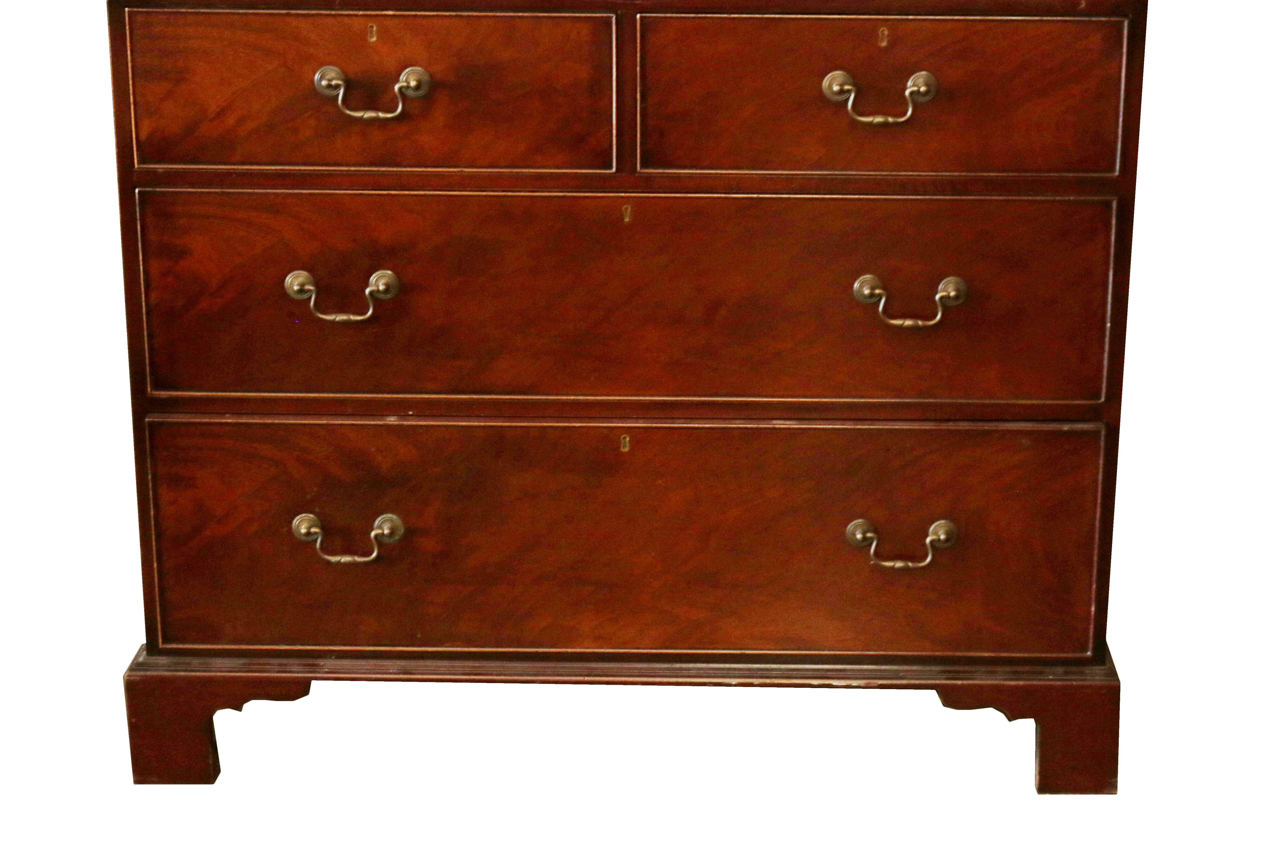 Two Piece Cabinet on Chest of Drawers