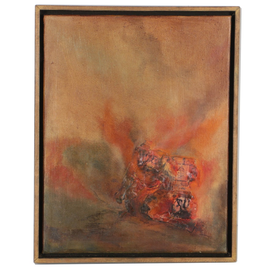 Mary LaCaff Mixed Media Painting "Rivers Burning"