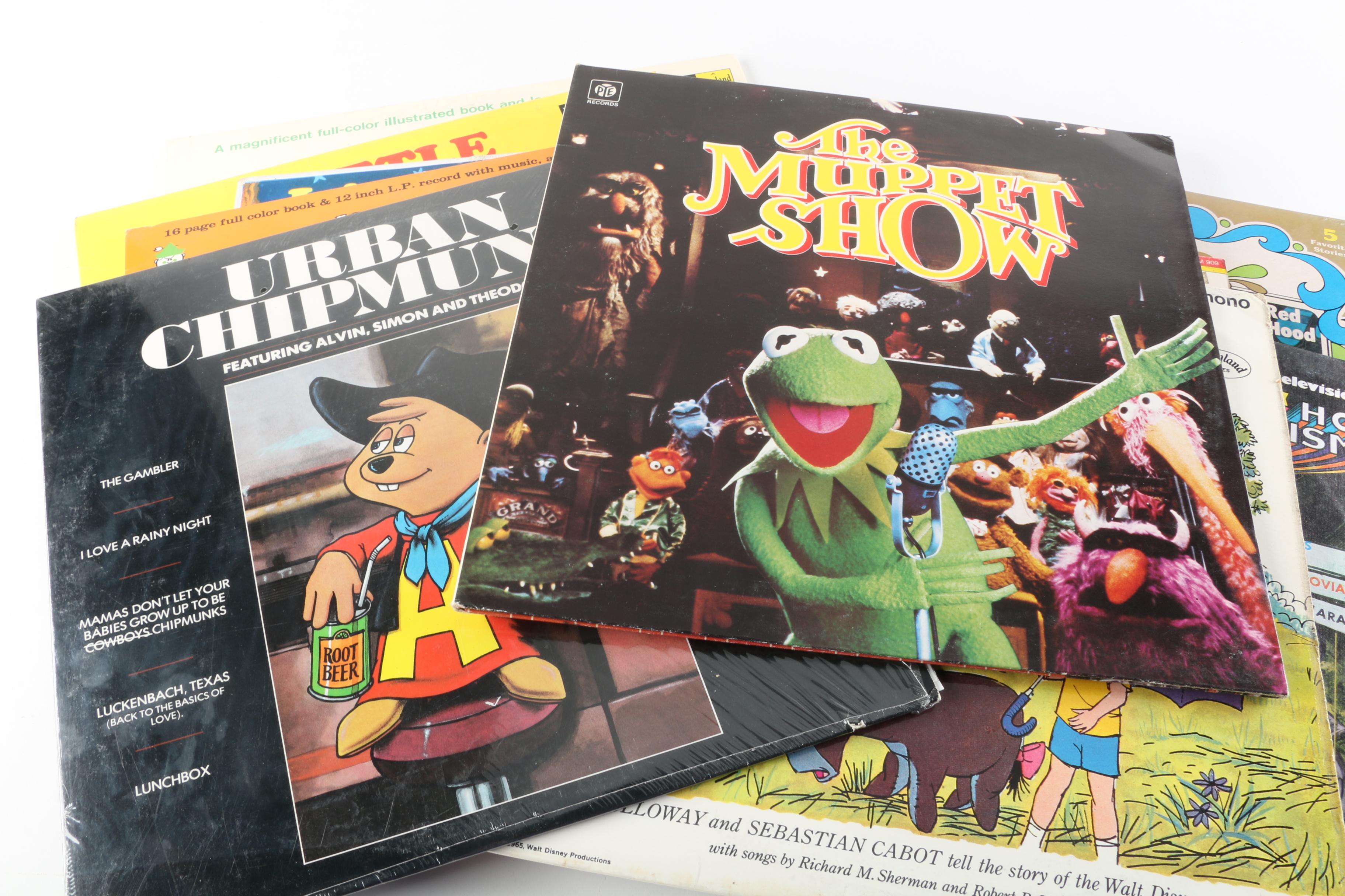Children's Record Collection Including "The Muppet Show" and Fairy Tales