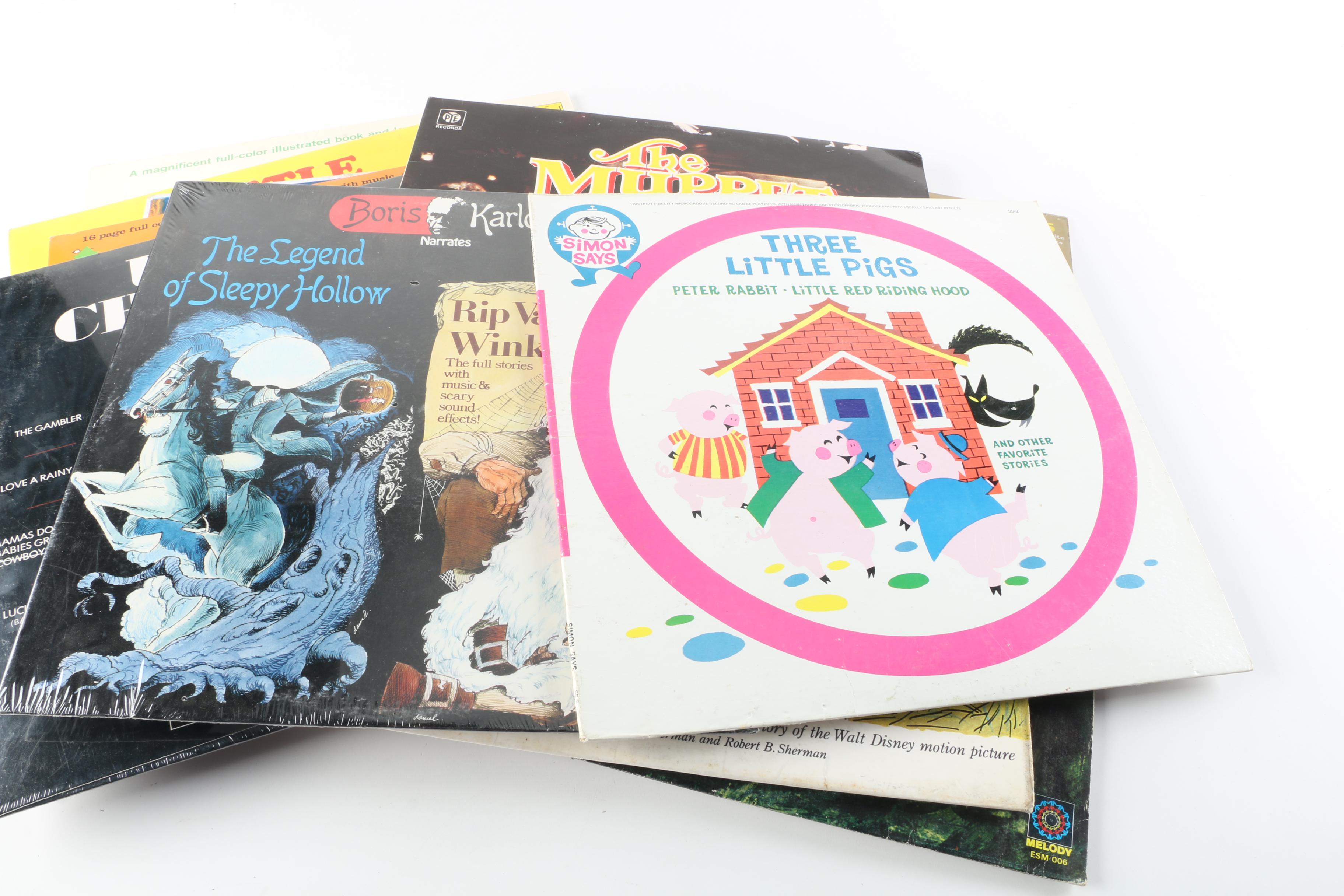 Children's Record Collection Including "The Muppet Show" and Fairy Tales