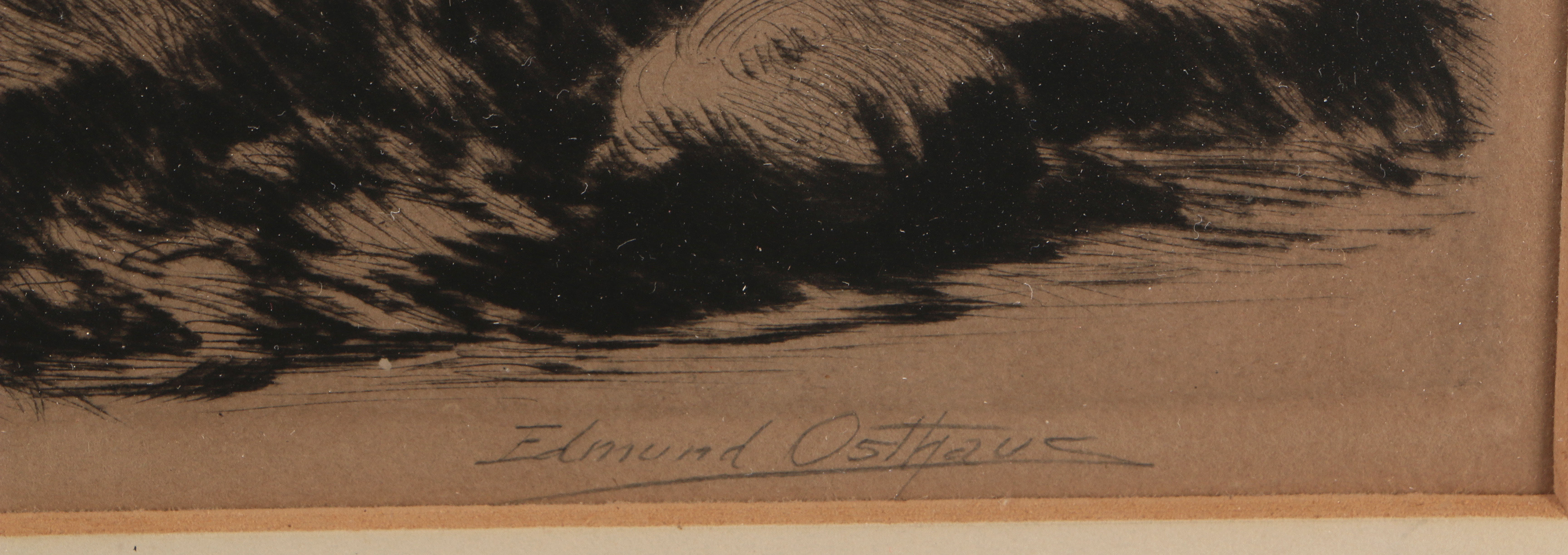 Edmund Osthaus Signed Drypoint Etching on Paper "The Daredevil"