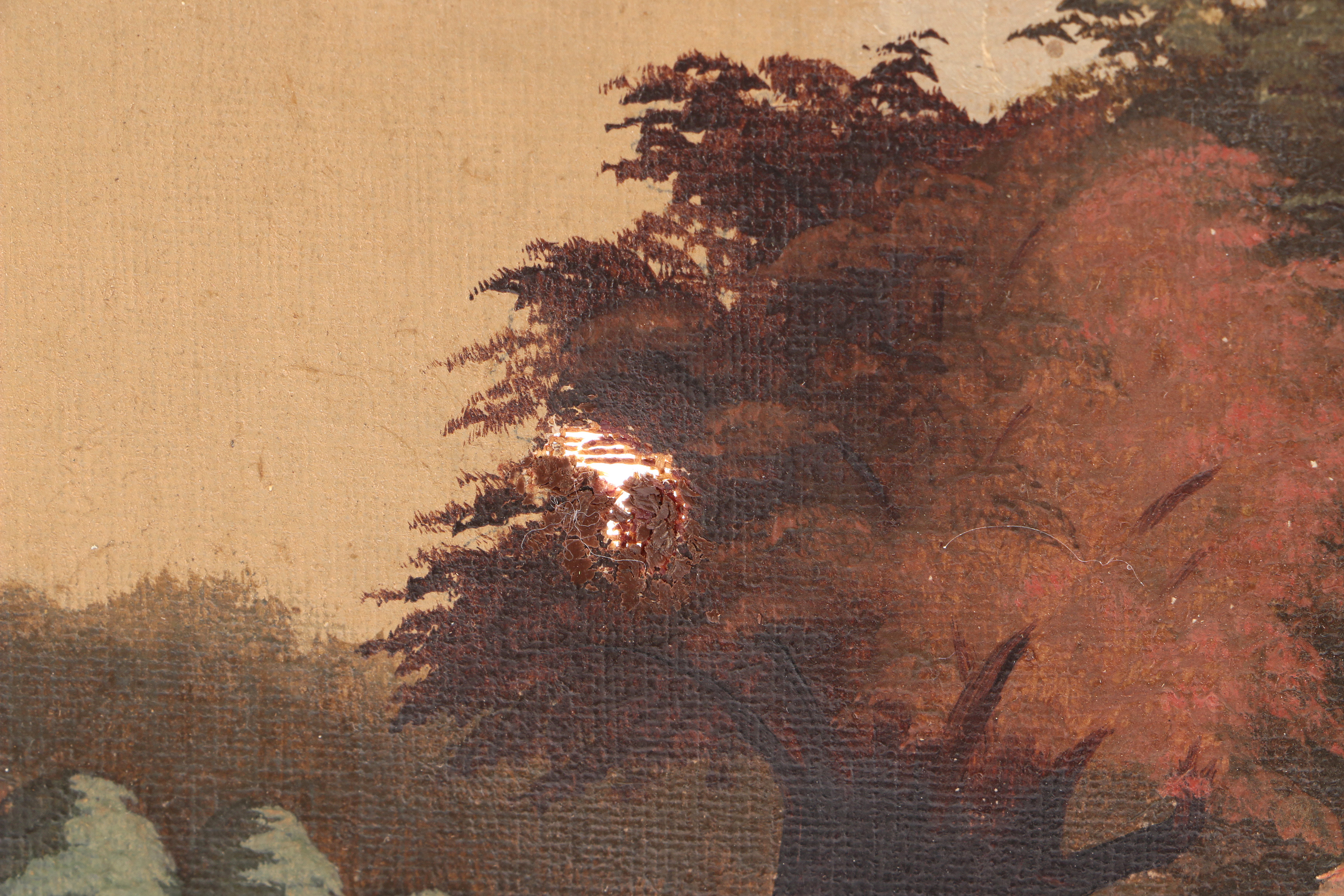 L. F. Wheeler Original 1870 Oil on Canvas Landscape with Figures