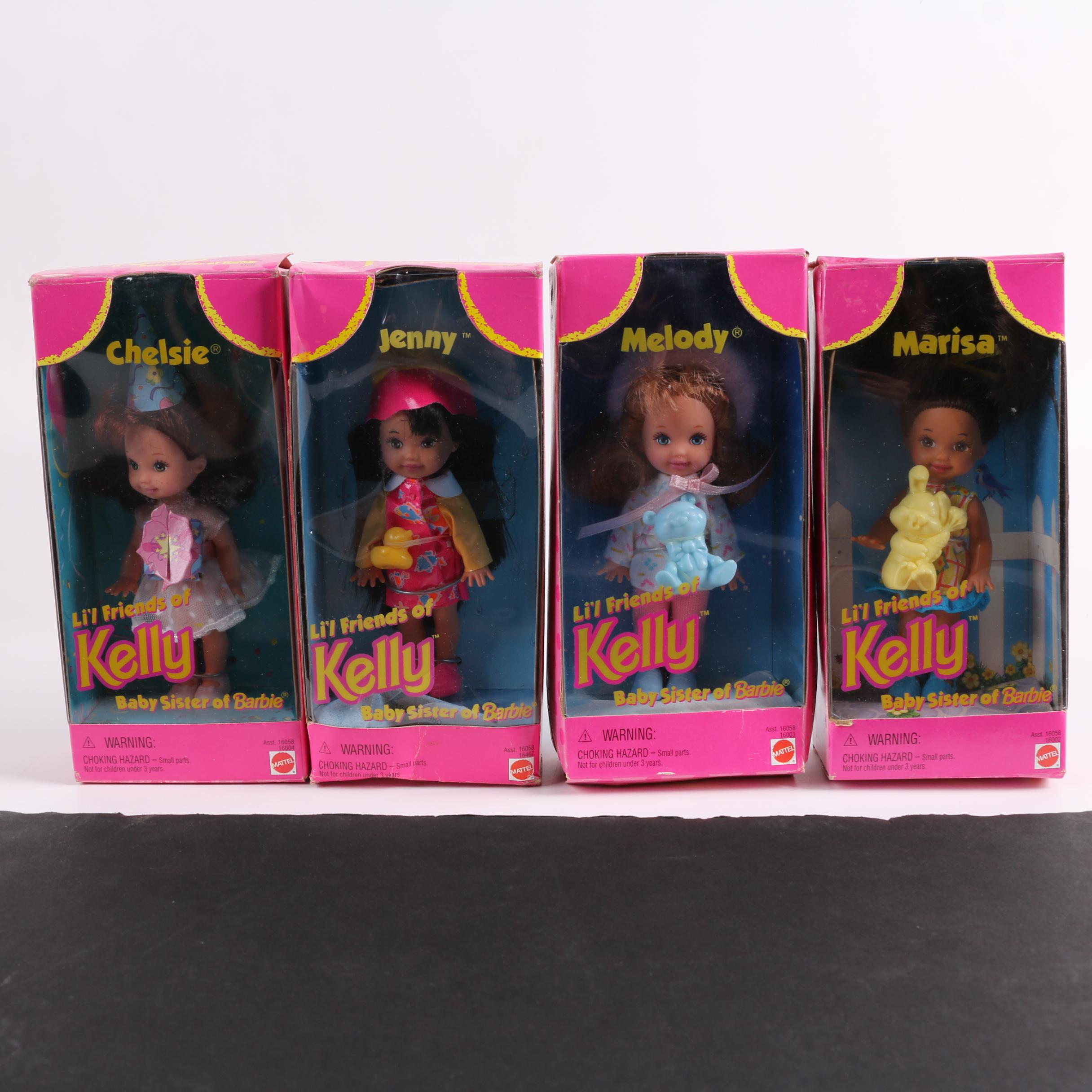 1990s Mattel Little Sister "Kelly" and Barbie Fashion Dolls