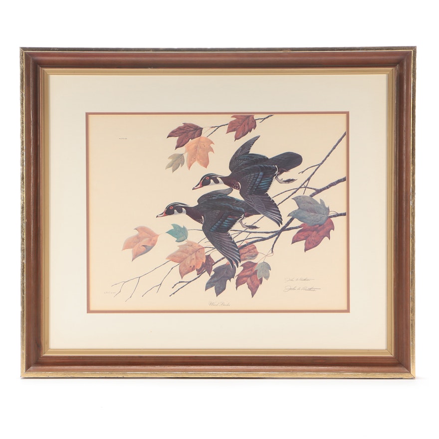 John Ruthven Signed Limited Edition Offset Lithograph "Wood Ducks"