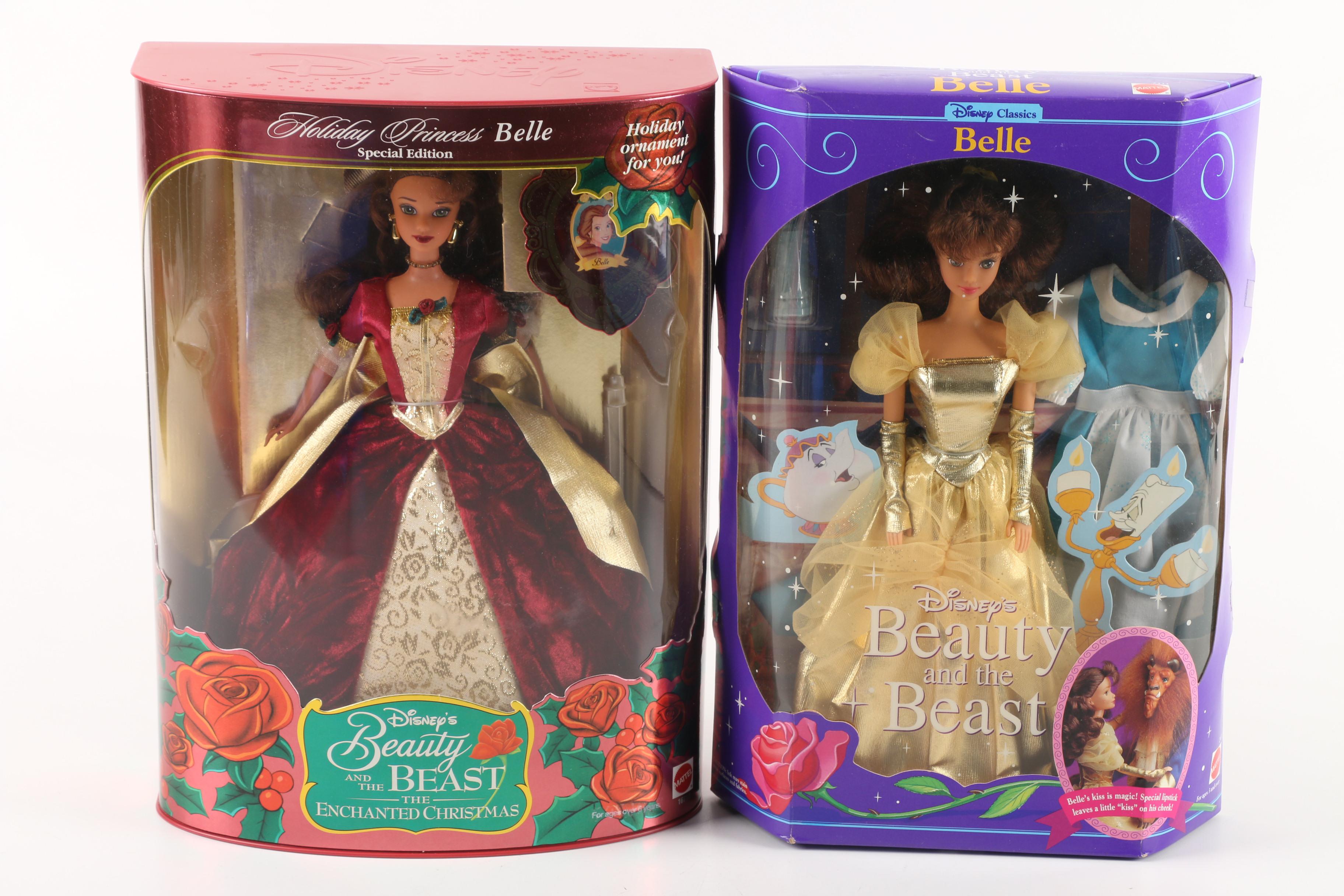 Vintage Mattel Disney Princess Dolls Including "Holiday Princess Cinderella"