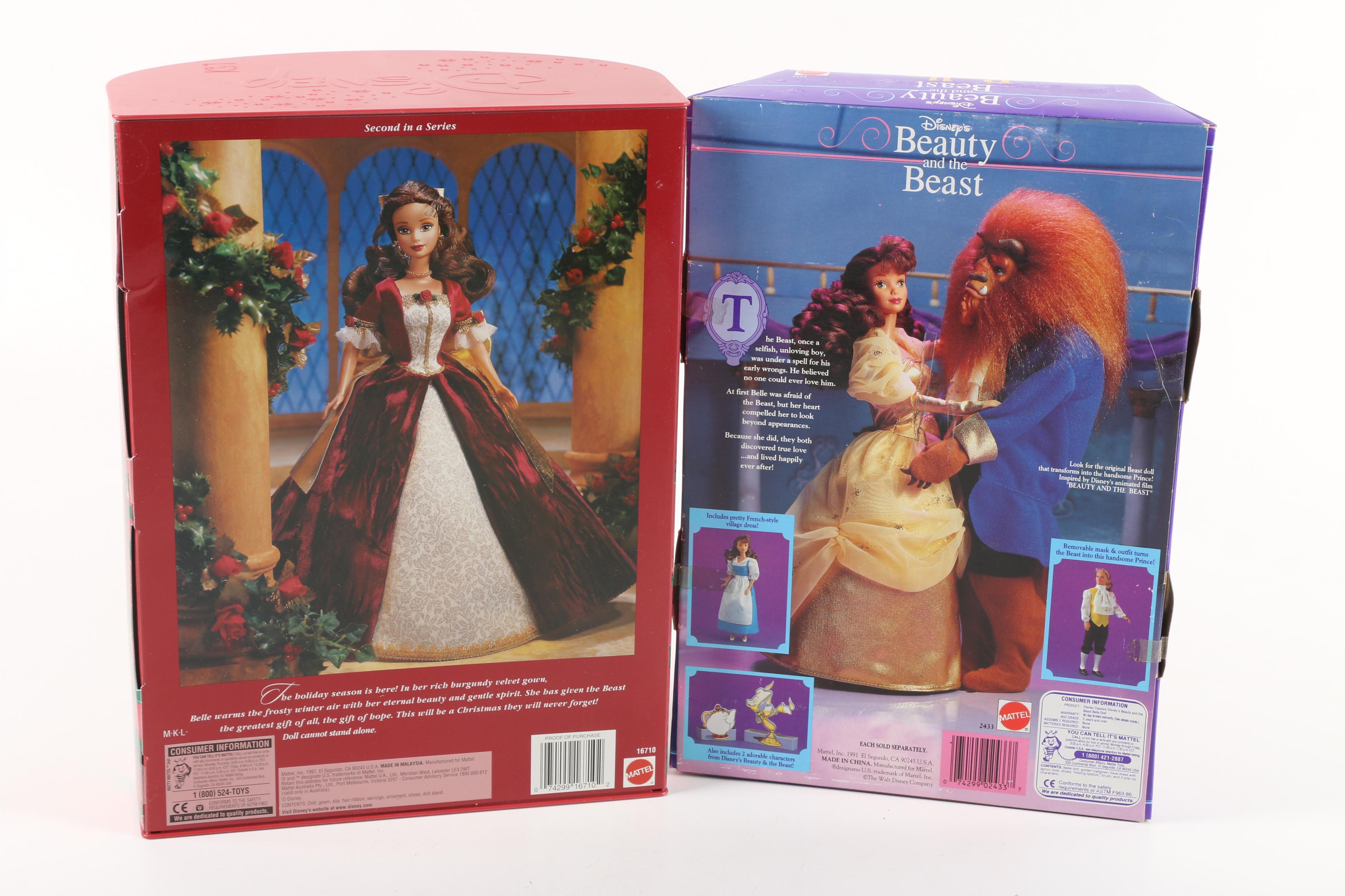 Vintage Mattel Disney Princess Dolls Including "Holiday Princess Cinderella"
