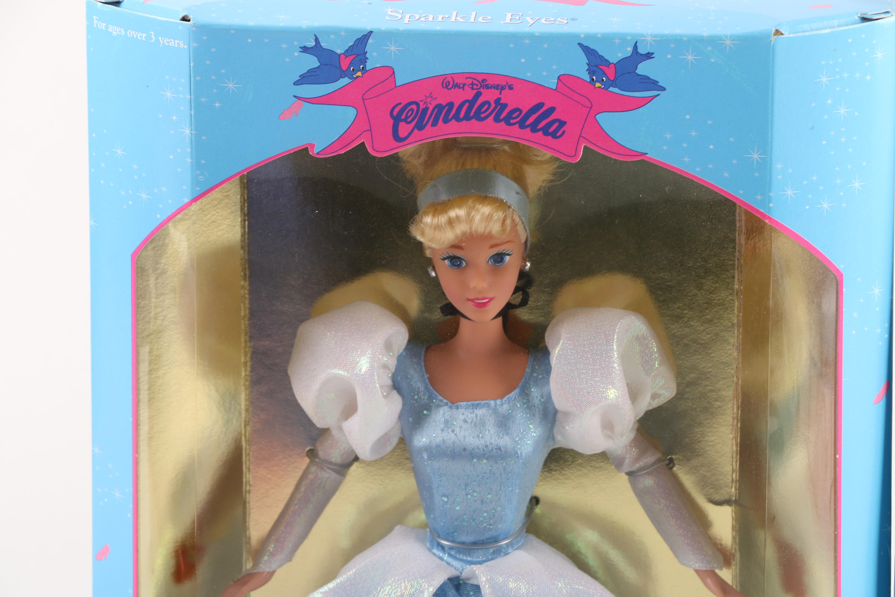 Vintage Mattel Disney Princess Dolls Including "Holiday Princess Cinderella"