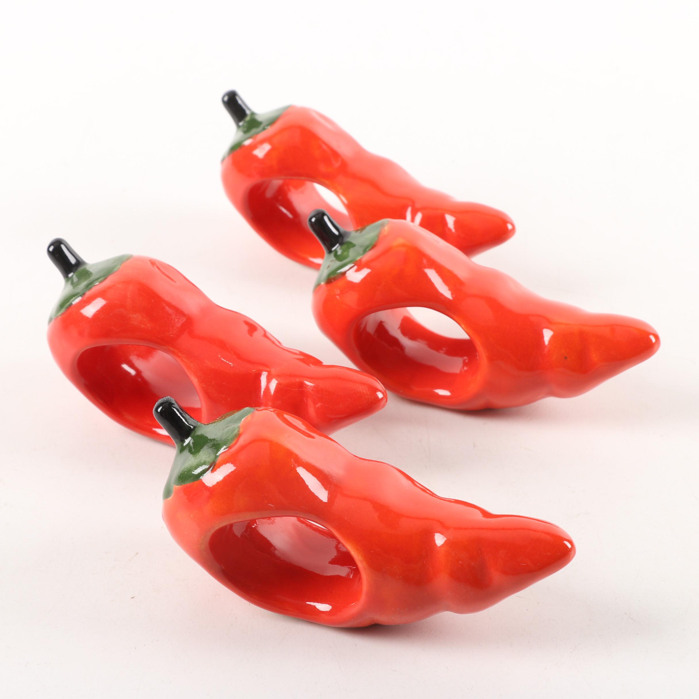 Contemporary Chili Pepper Napkin Rings