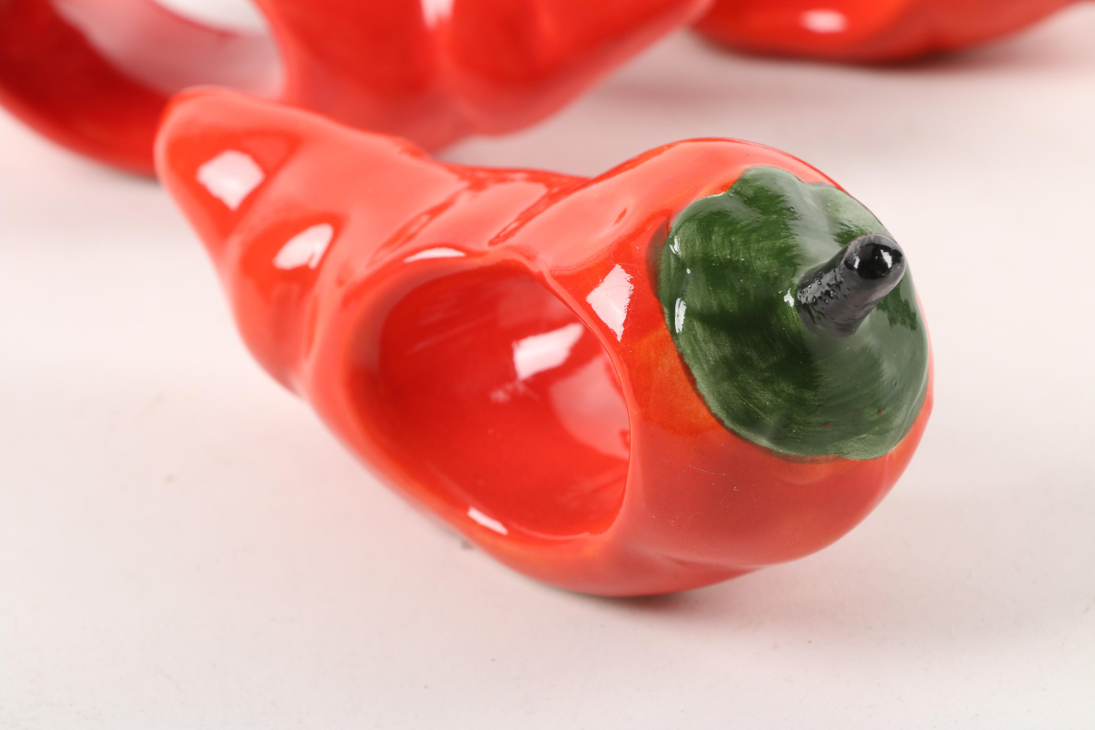 Contemporary Chili Pepper Napkin Rings