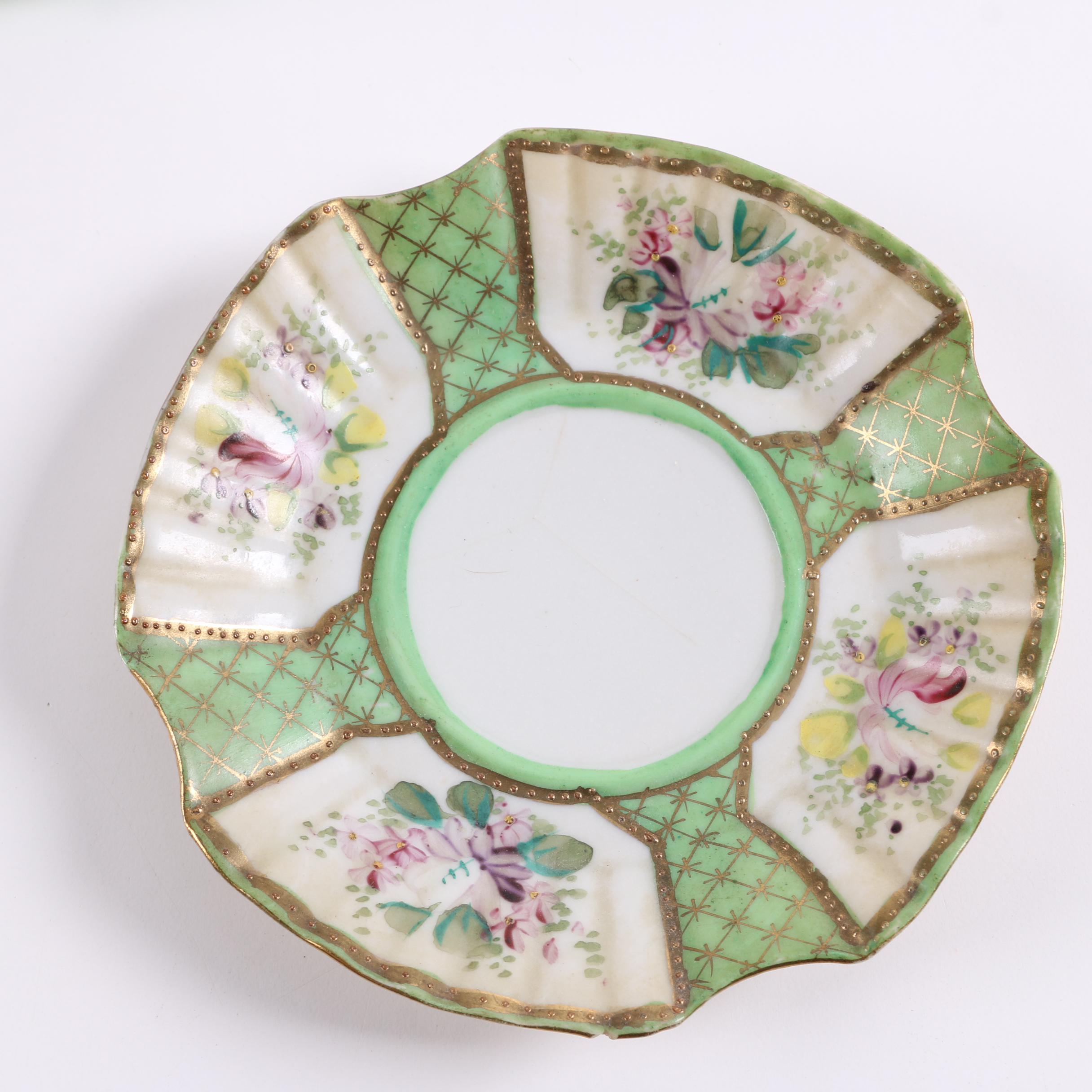 Vintage Japanese Teacups and Saucers Including Moriage Dragonware