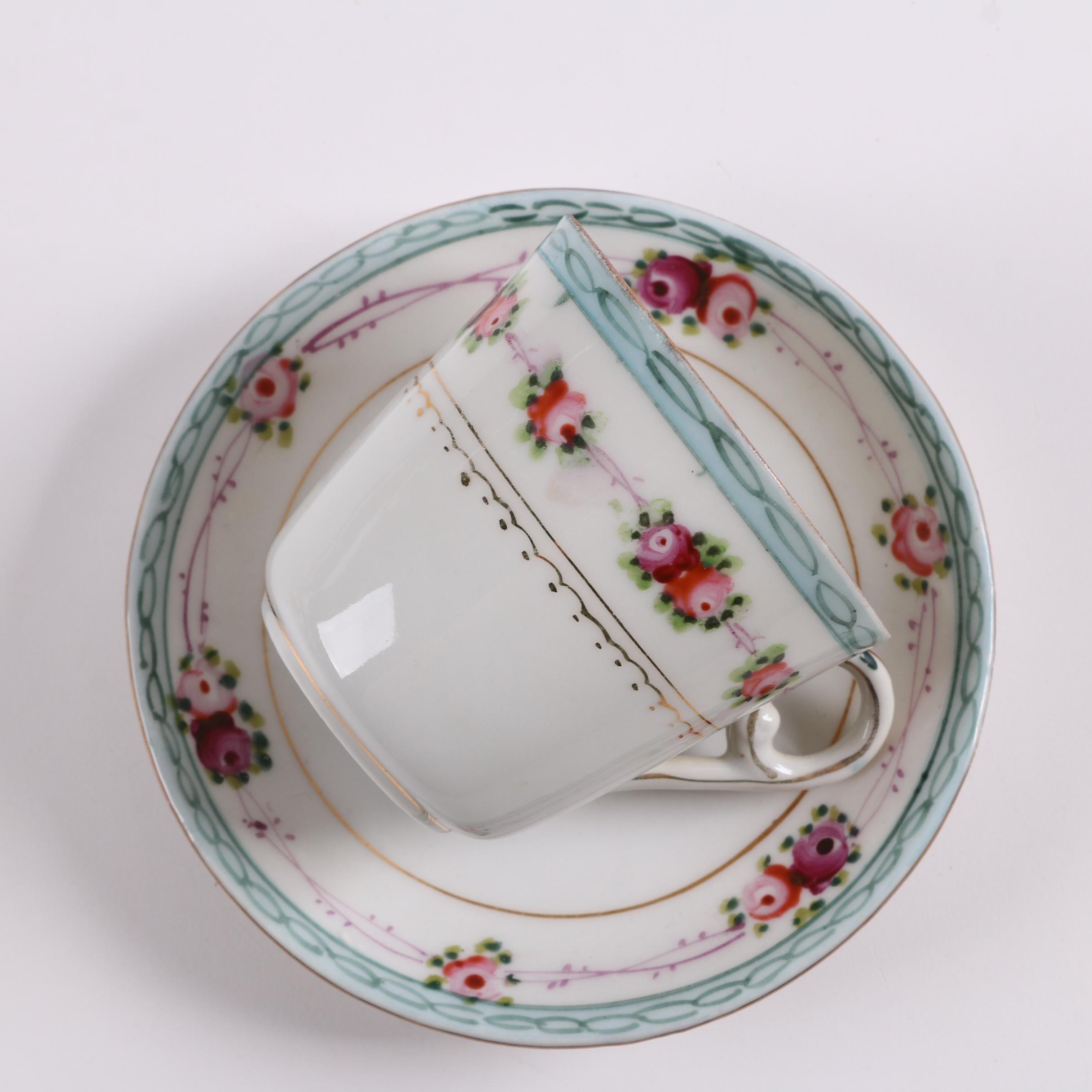 Vintage Japanese Teacups and Saucers Including Moriage Dragonware