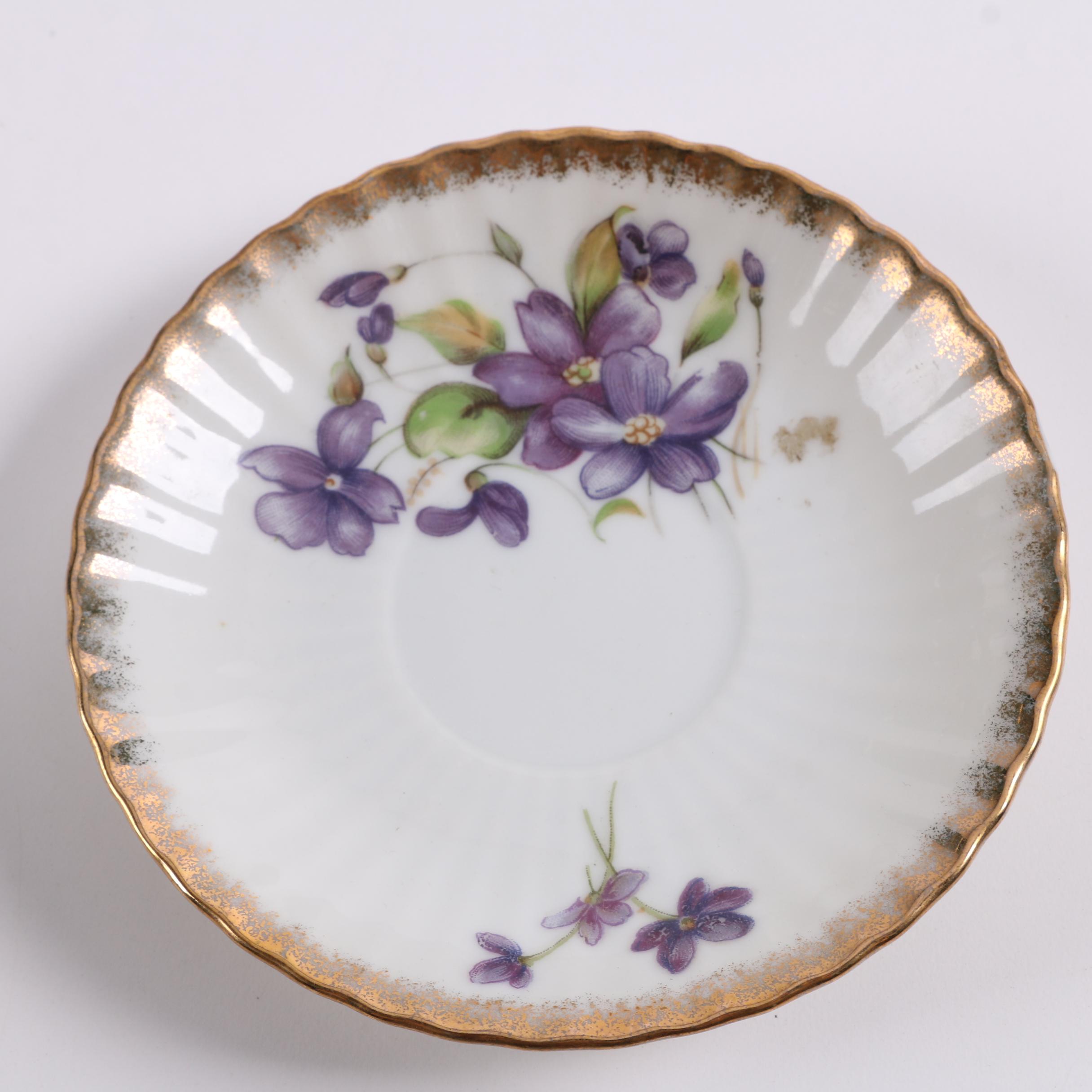 Vintage Japanese Teacups and Saucers Including Moriage Dragonware