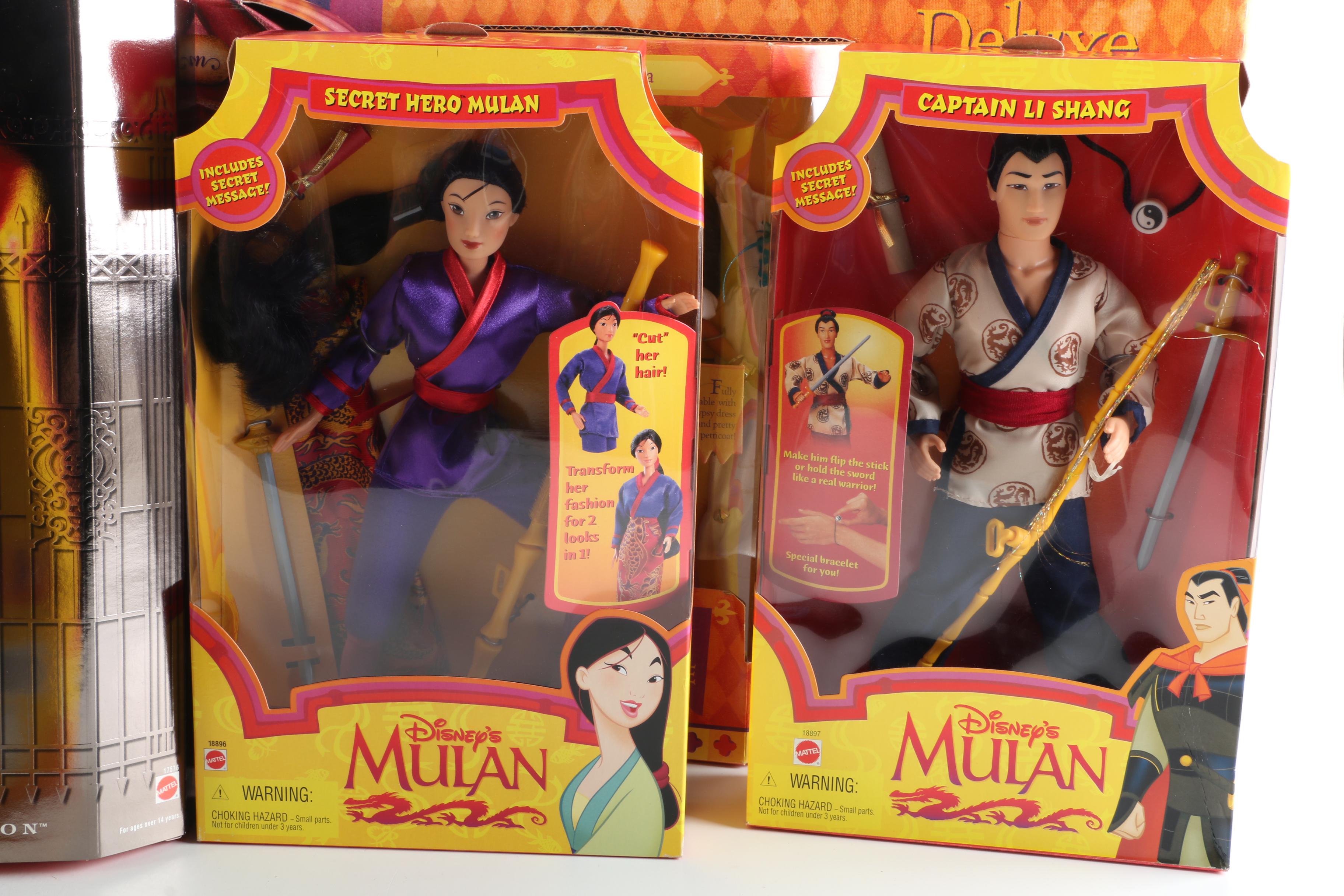 1990s Mattel Disney Princess Dolls Including "Pocahontas" and "Mulan"