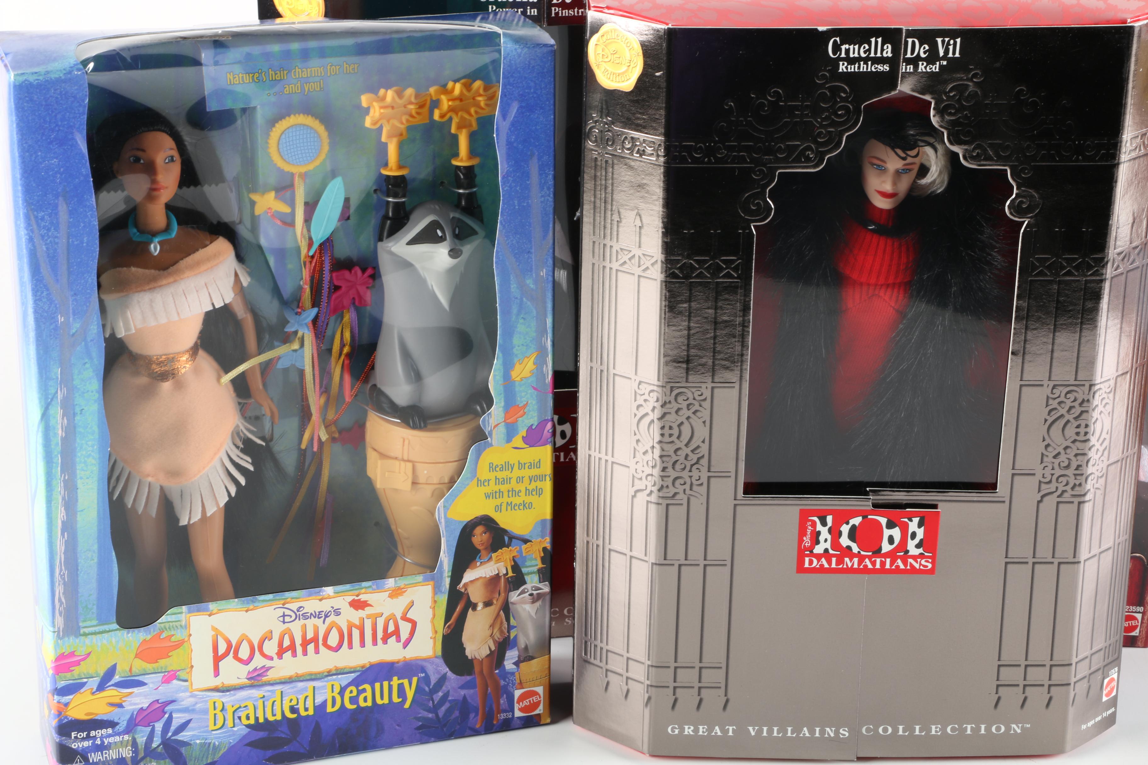 1990s Mattel Disney Princess Dolls Including "Pocahontas" and "Mulan"