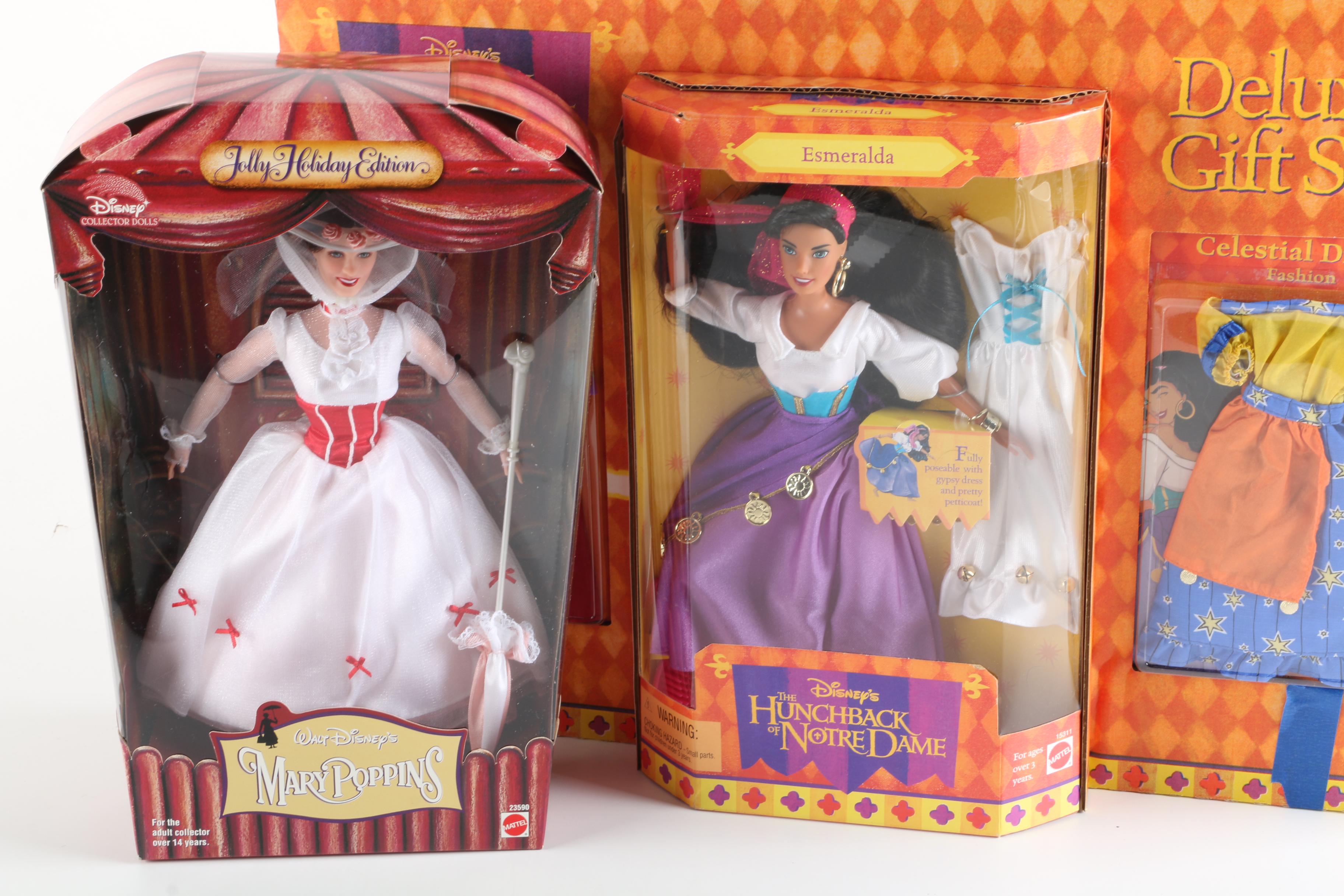 1990s Mattel Disney Princess Dolls Including "Pocahontas" and "Mulan"