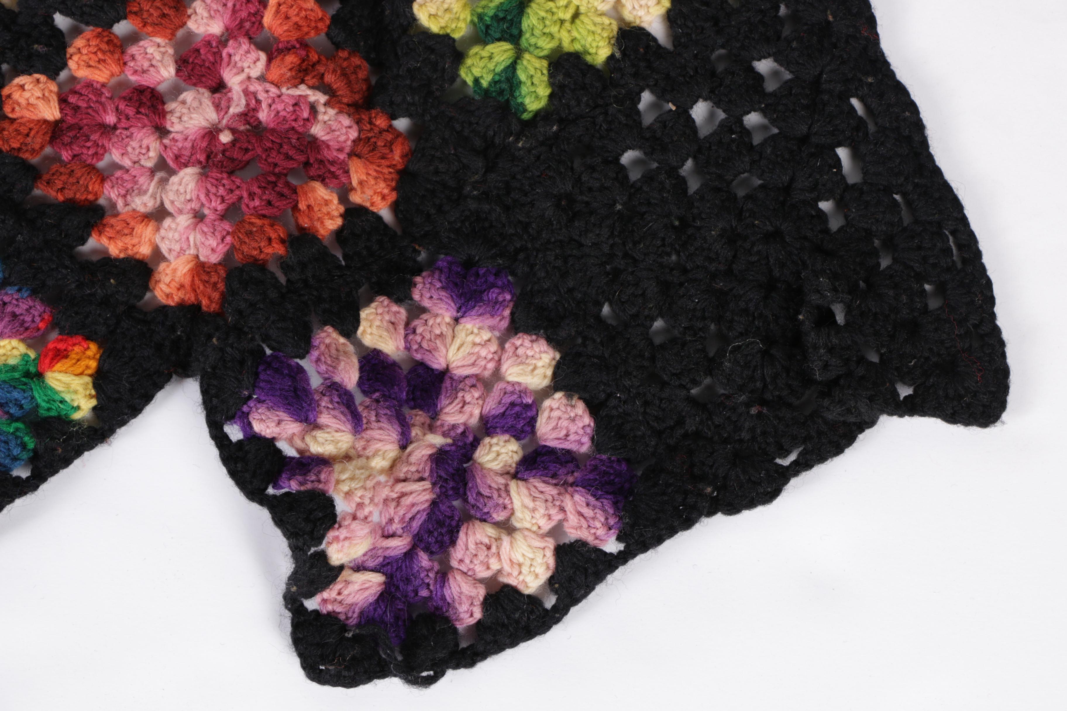 Vintage Hand Crocheted Chevron and Diamond Afghans